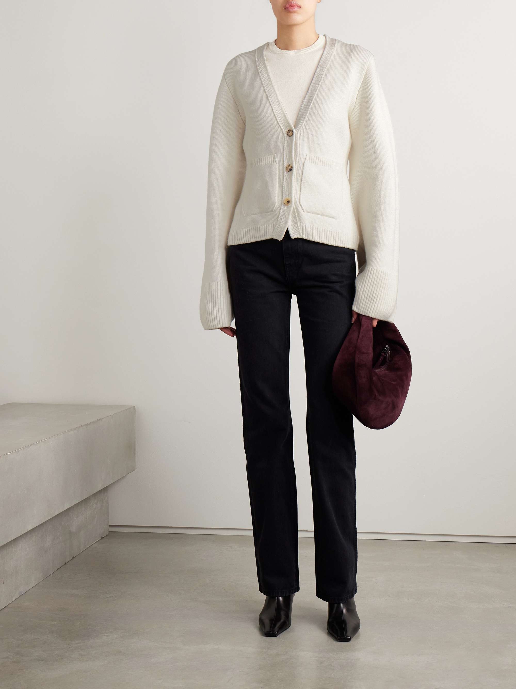 Scarlet cashmere cardigan view