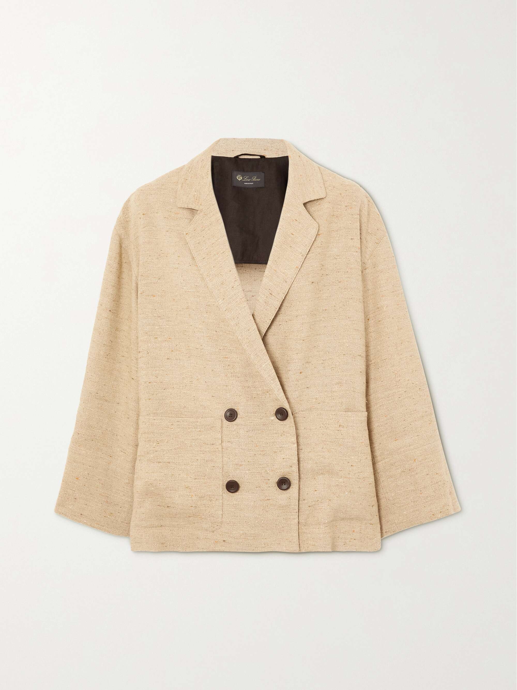Haye double-breasted linen, cashmere and silk-blend blazer hero visual