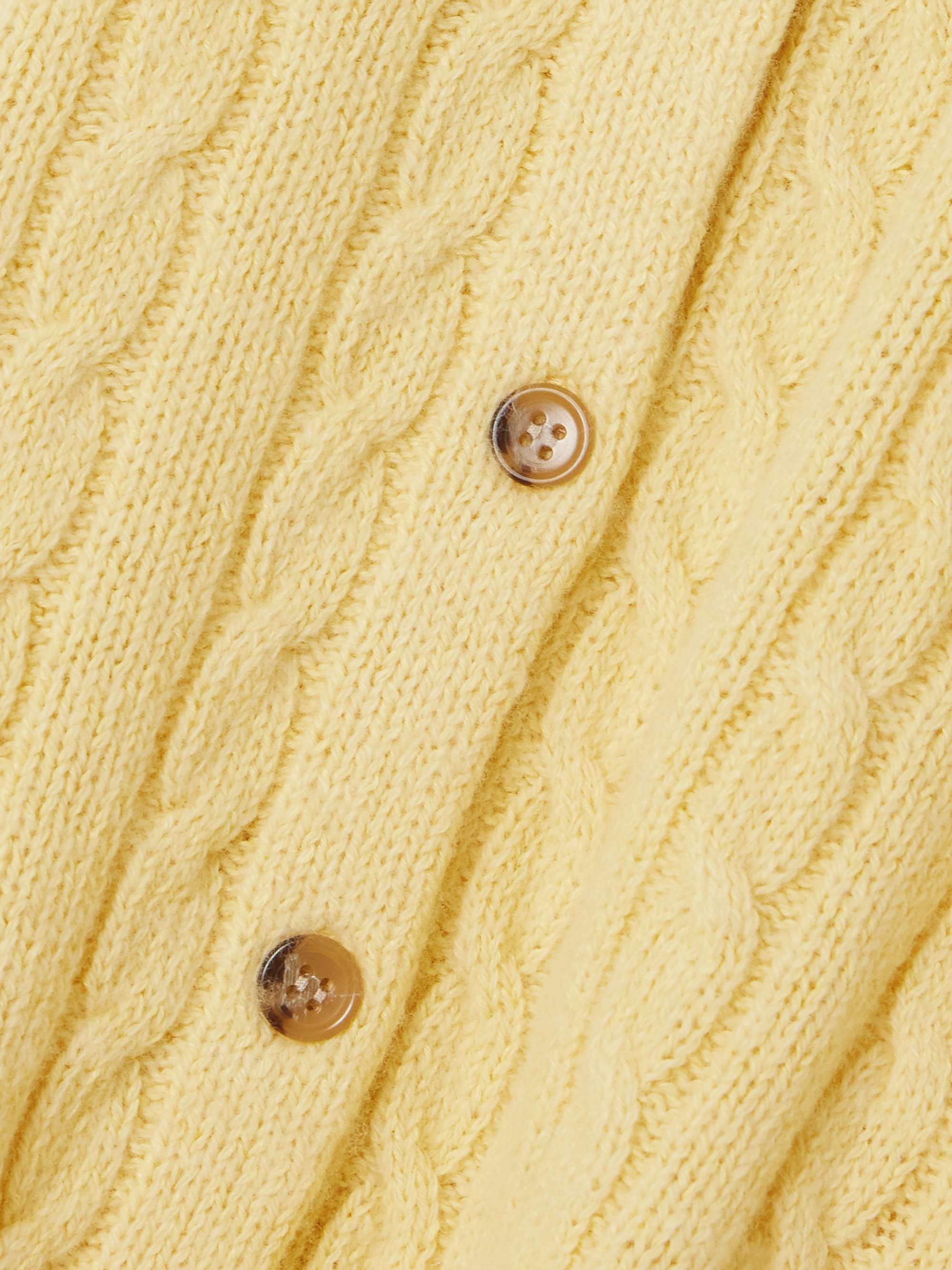 Penrose cable-knit wool, cotton and linen-blend cardigan view