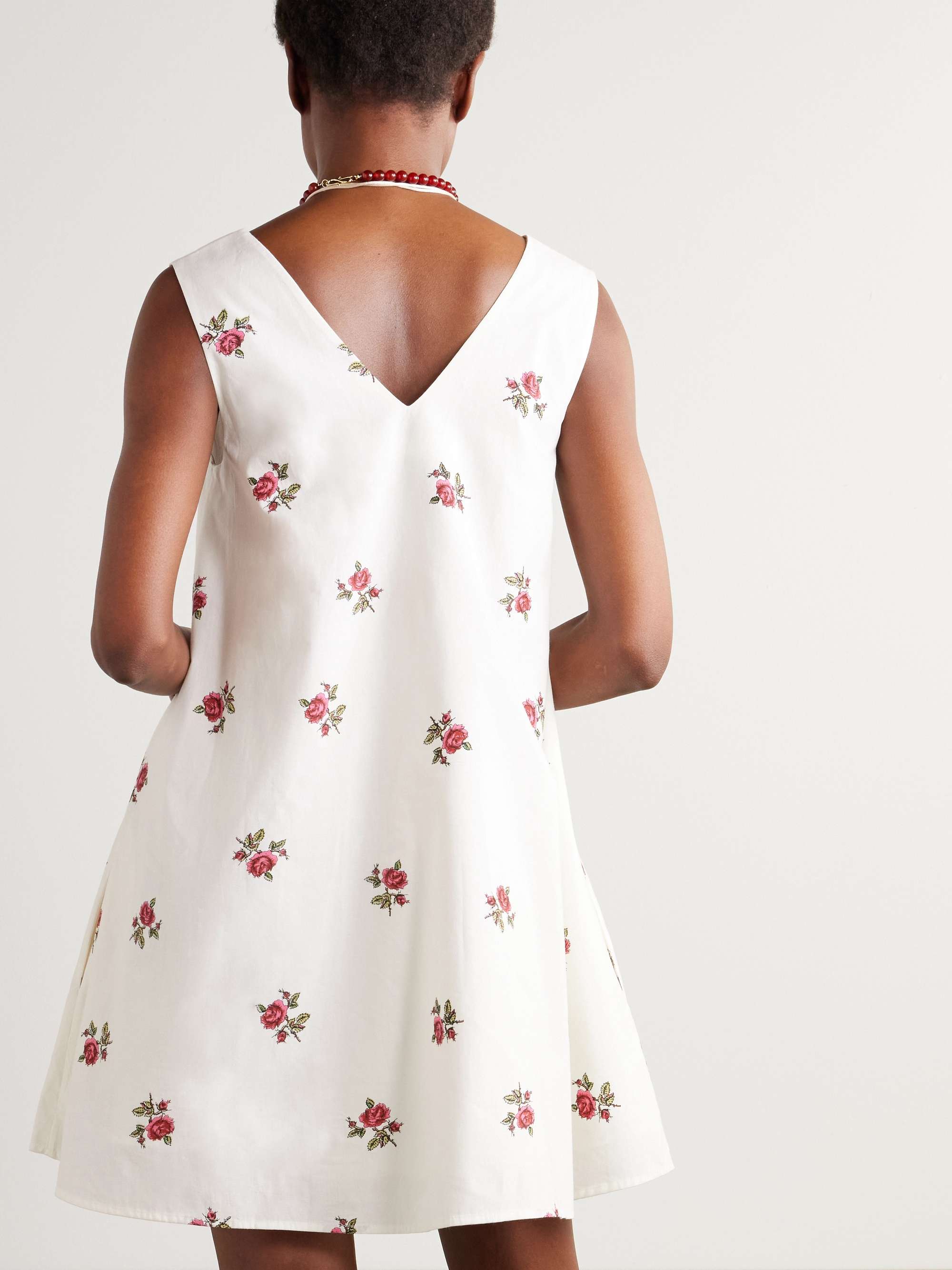 Soleil floral-print cotton-poplin mini dress view