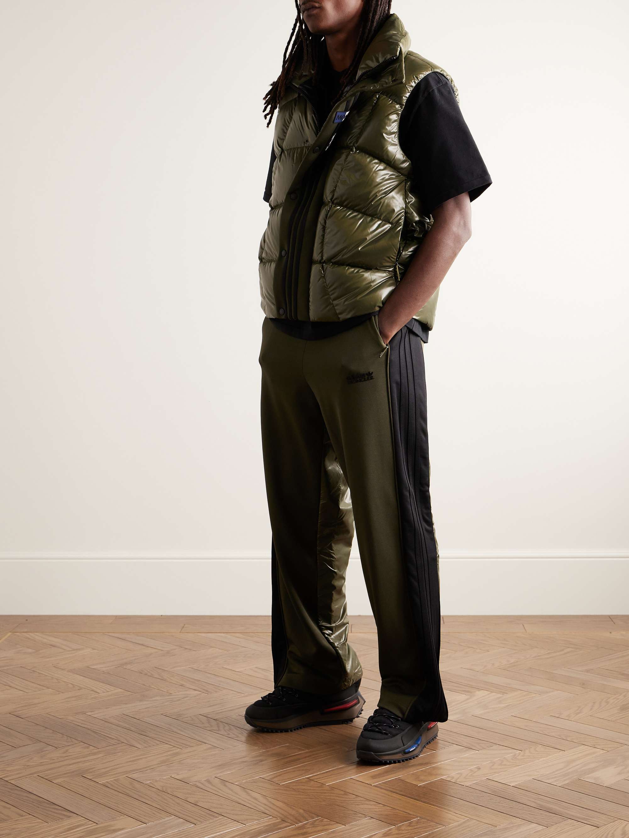 + adidas Originals Bozon Tech Jersey-Trimmed Quilted Glossed-Shell Down Gilet view