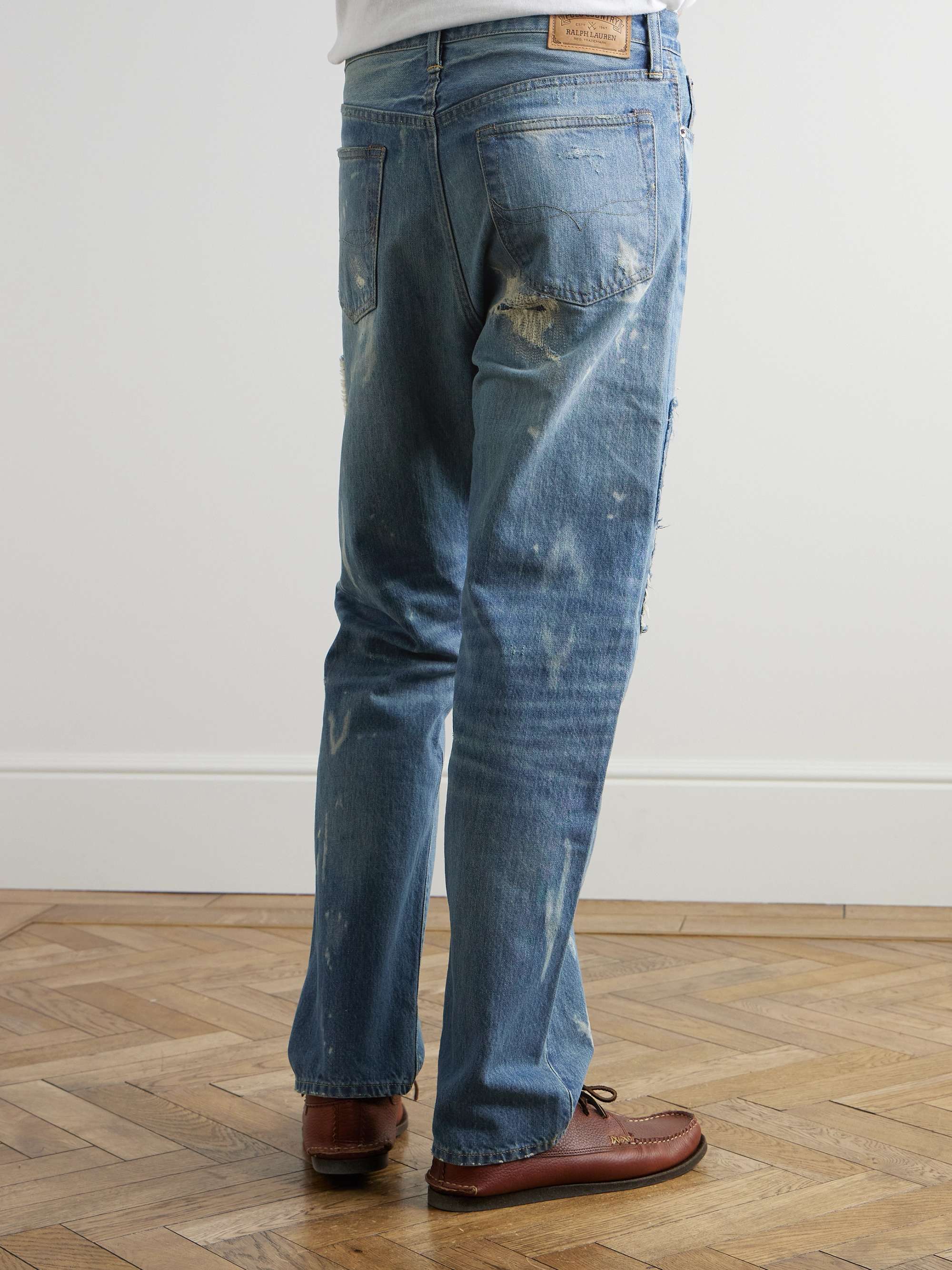 Polo Country Straight-Leg Distressed Patchwork Jeans view