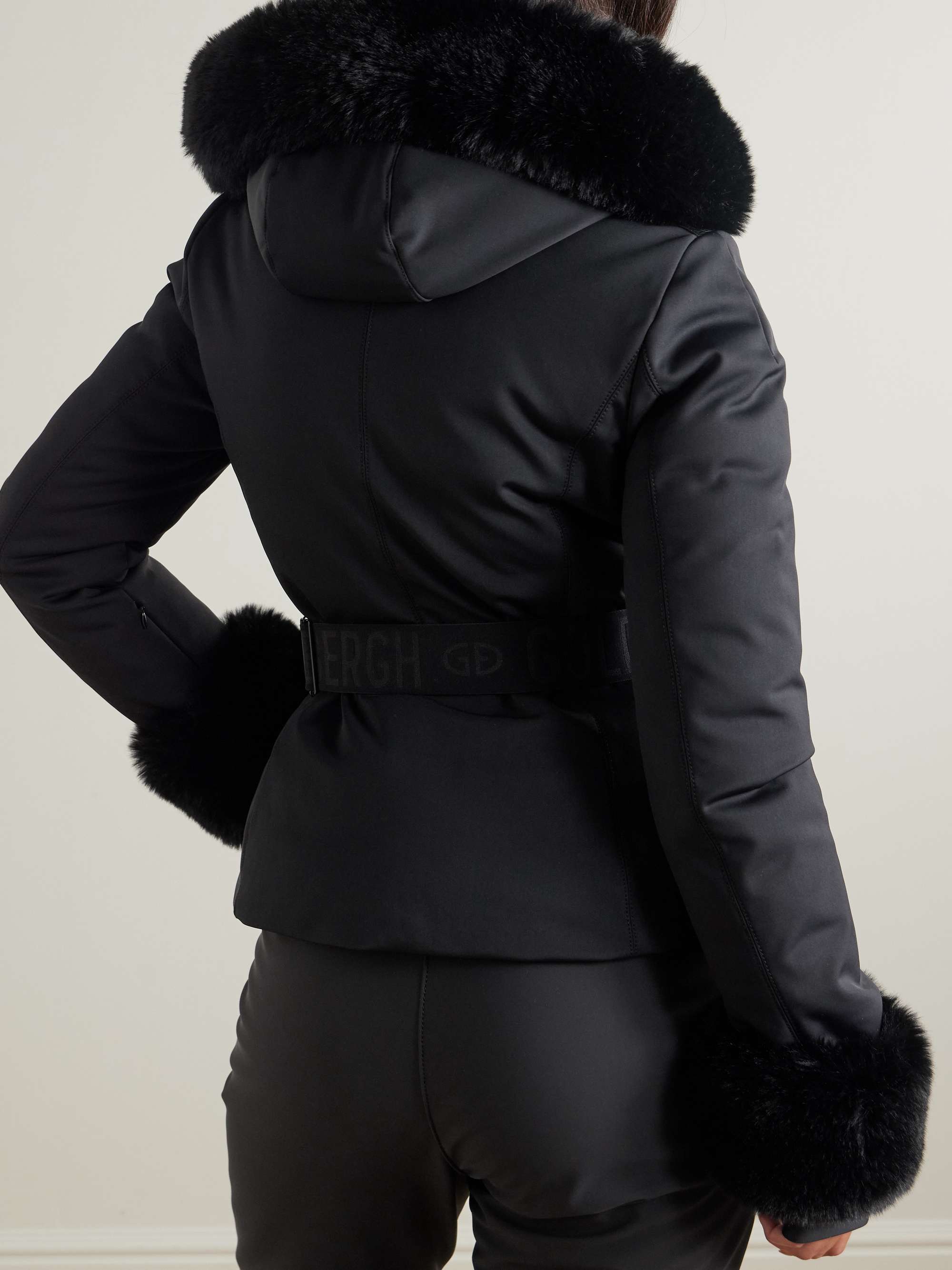 Giselle belted faux shearling-trimmed ski jacket view