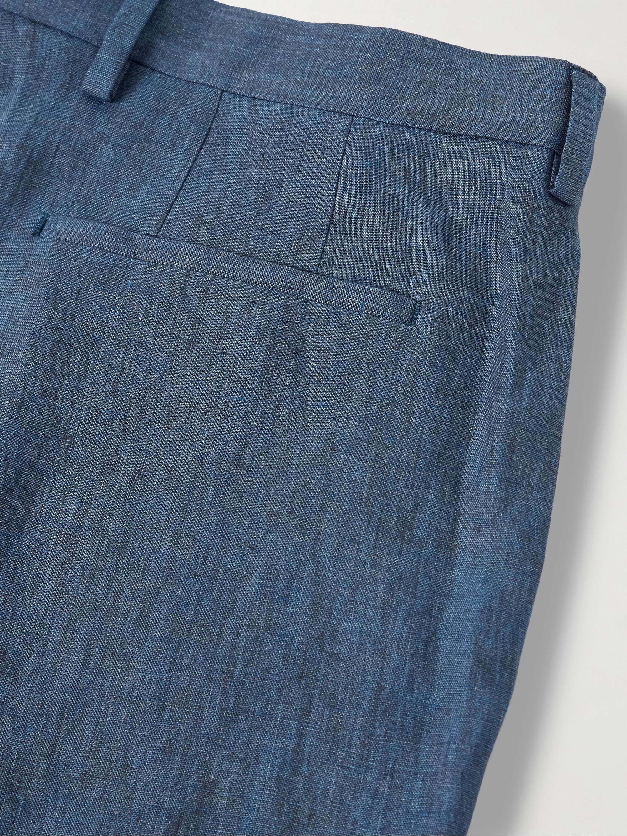 Slim-Fit Tapered Linen Trousers view