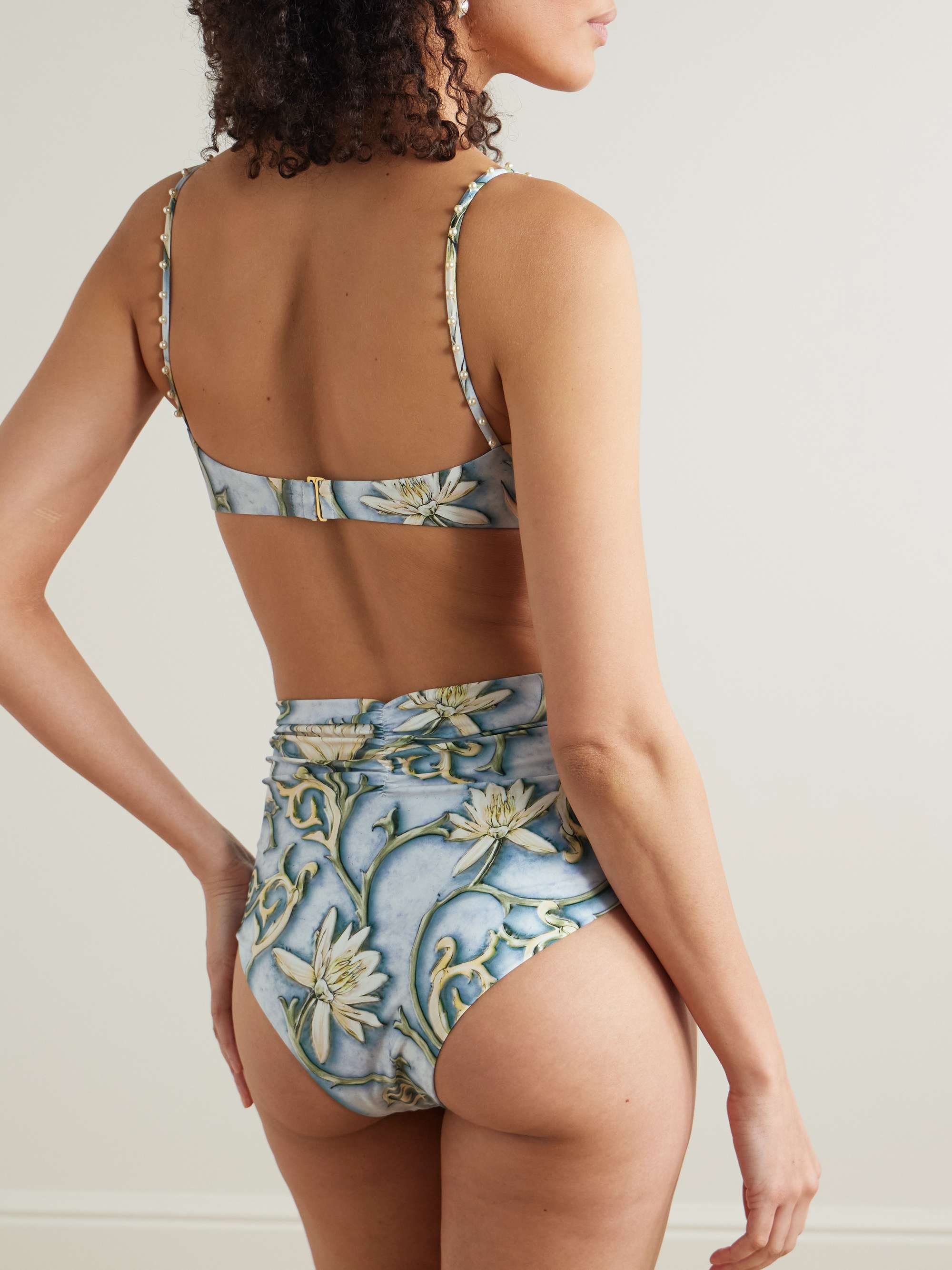 Vaiven Soledad ruched floral-print recycled bikini briefs view