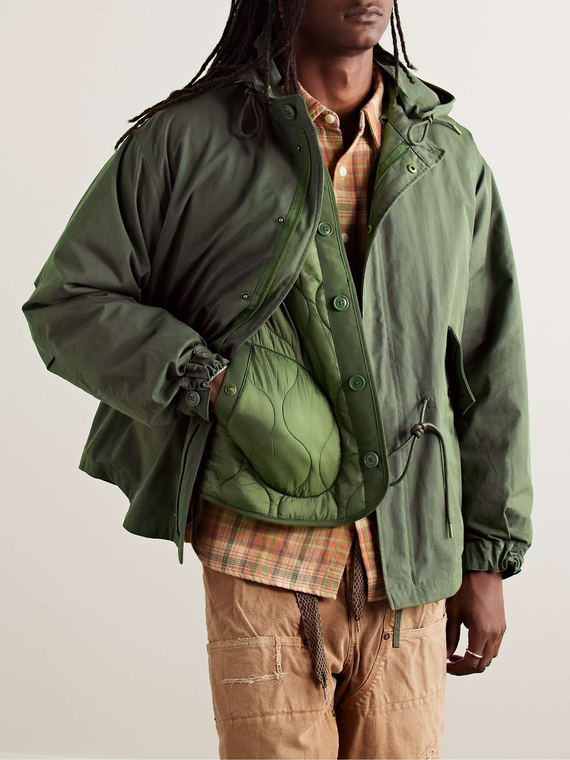 Oscar Convertible Cotton and Nylon-Blend Twill Hooded Jacket with Ripstop Liner view