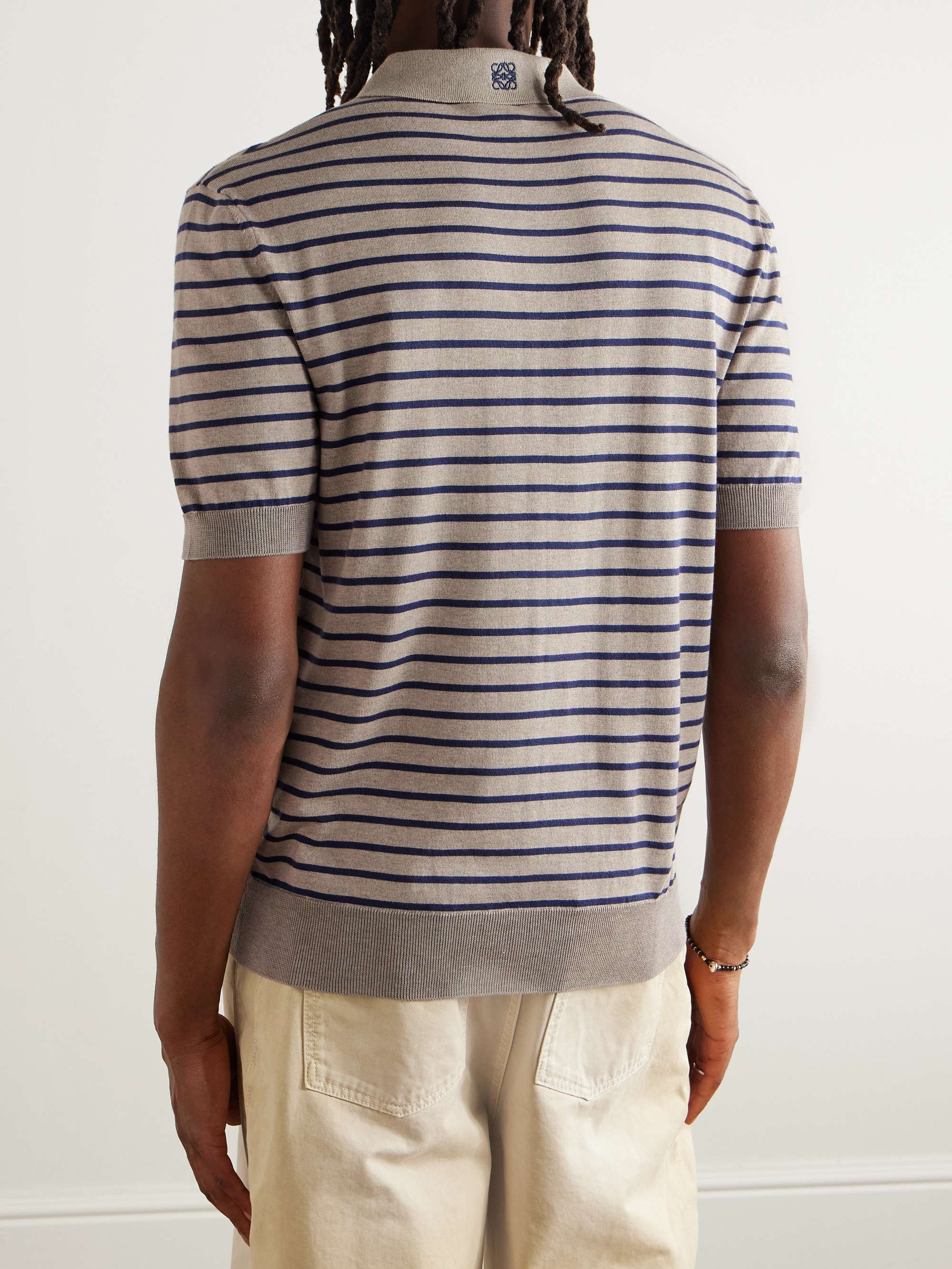 + Paula's Ibiza Slim-Fit Striped Cotton-Blend Polo Shirt view