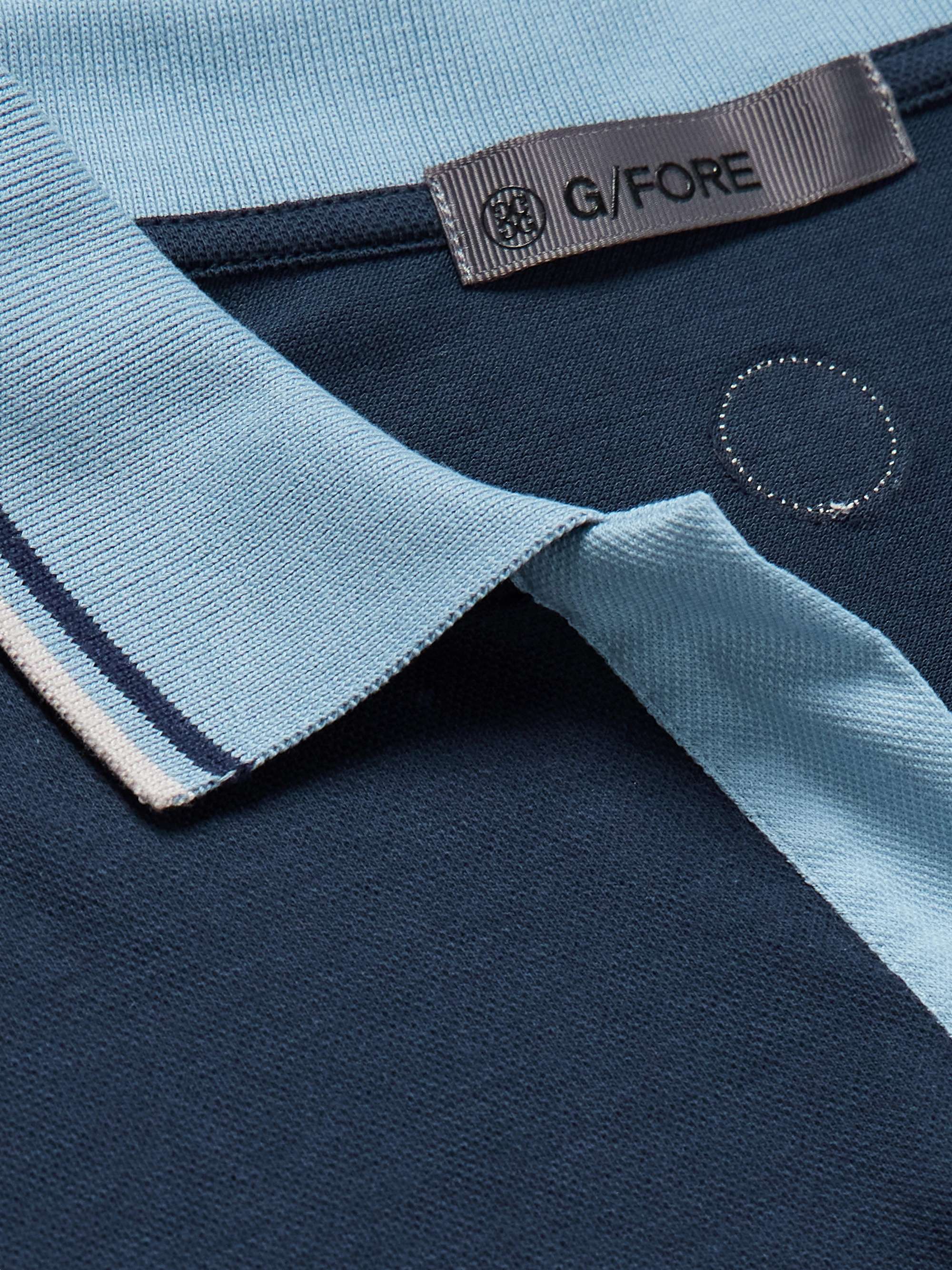 + GFORE Golf Striped Logo-Appliquéd Piqué Polo Shirt view