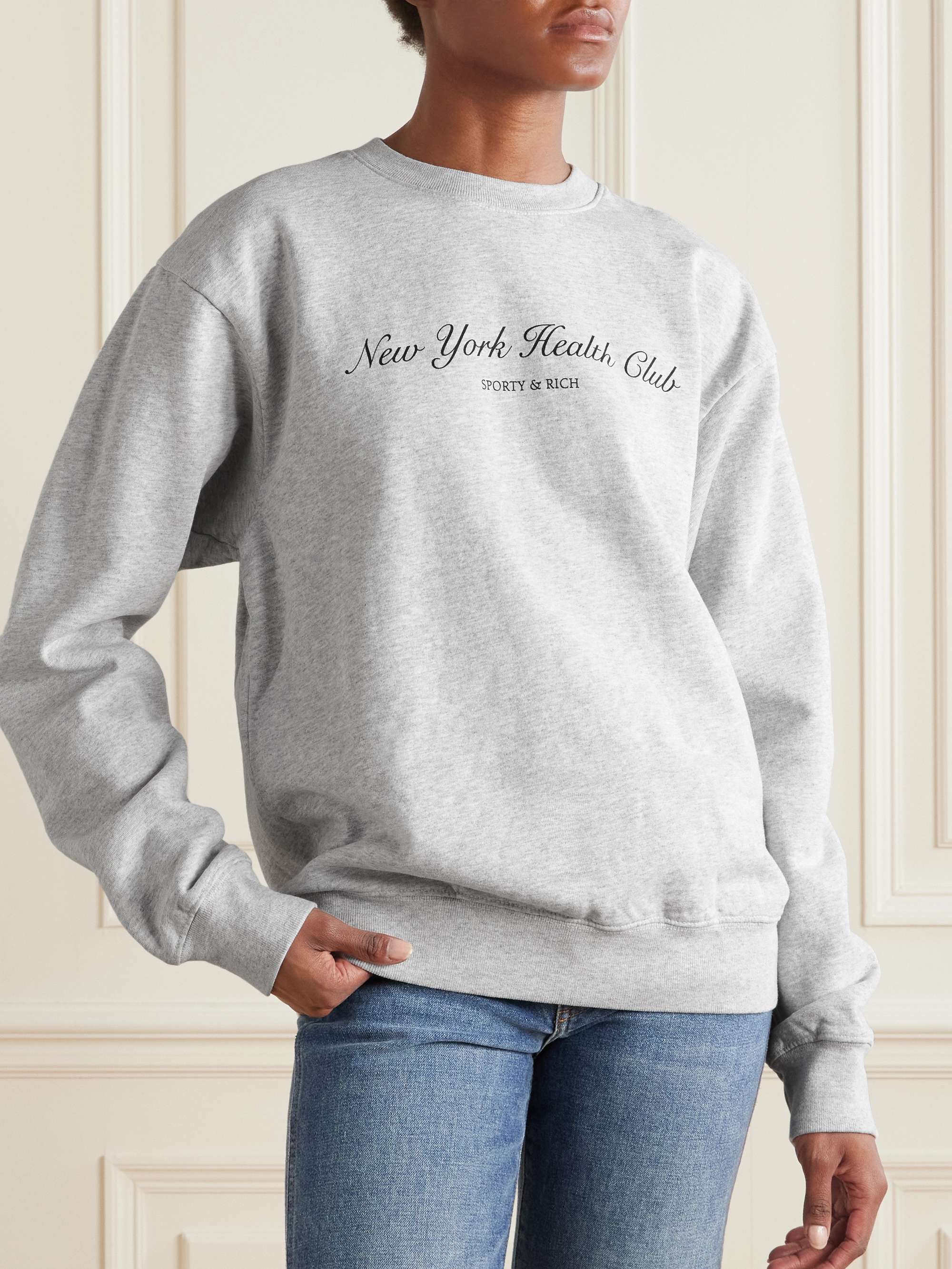 NY Health Club printed cotton-blend jersey sweatshirt view