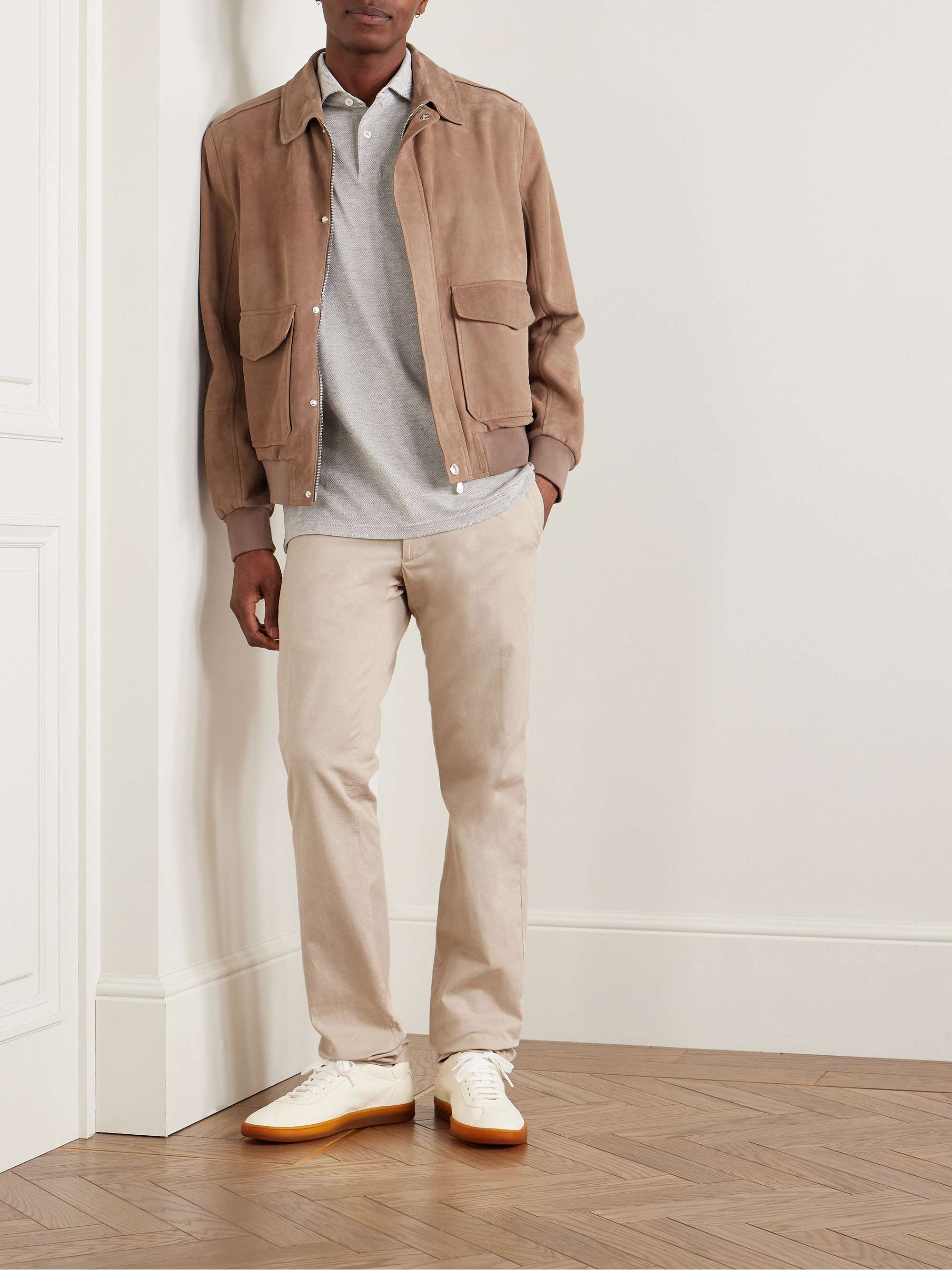 Somerset Slim-Fit Stretch-Cotton and Linen-Blend Trousers view
