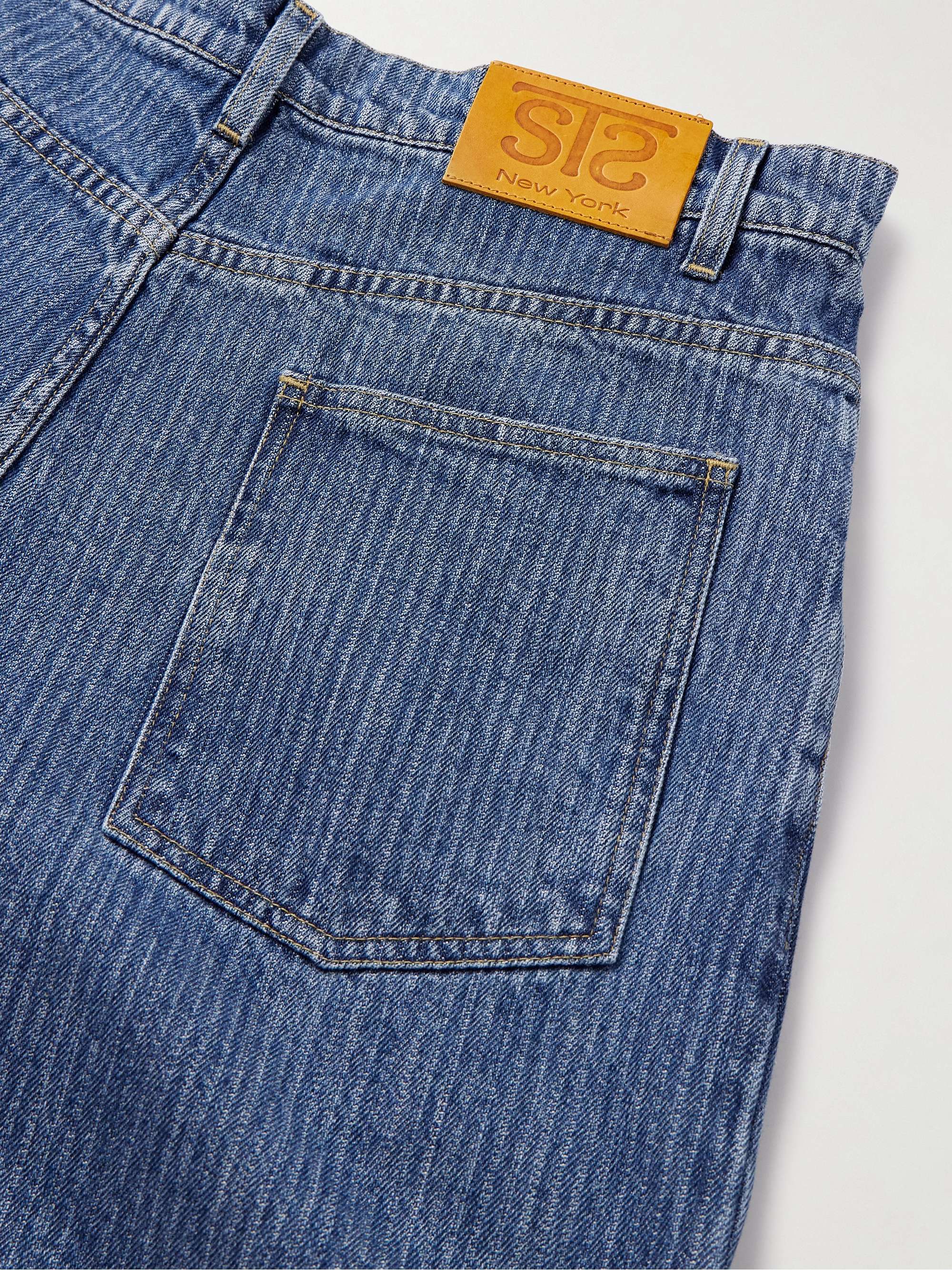Straight-Leg Striped Jeans view