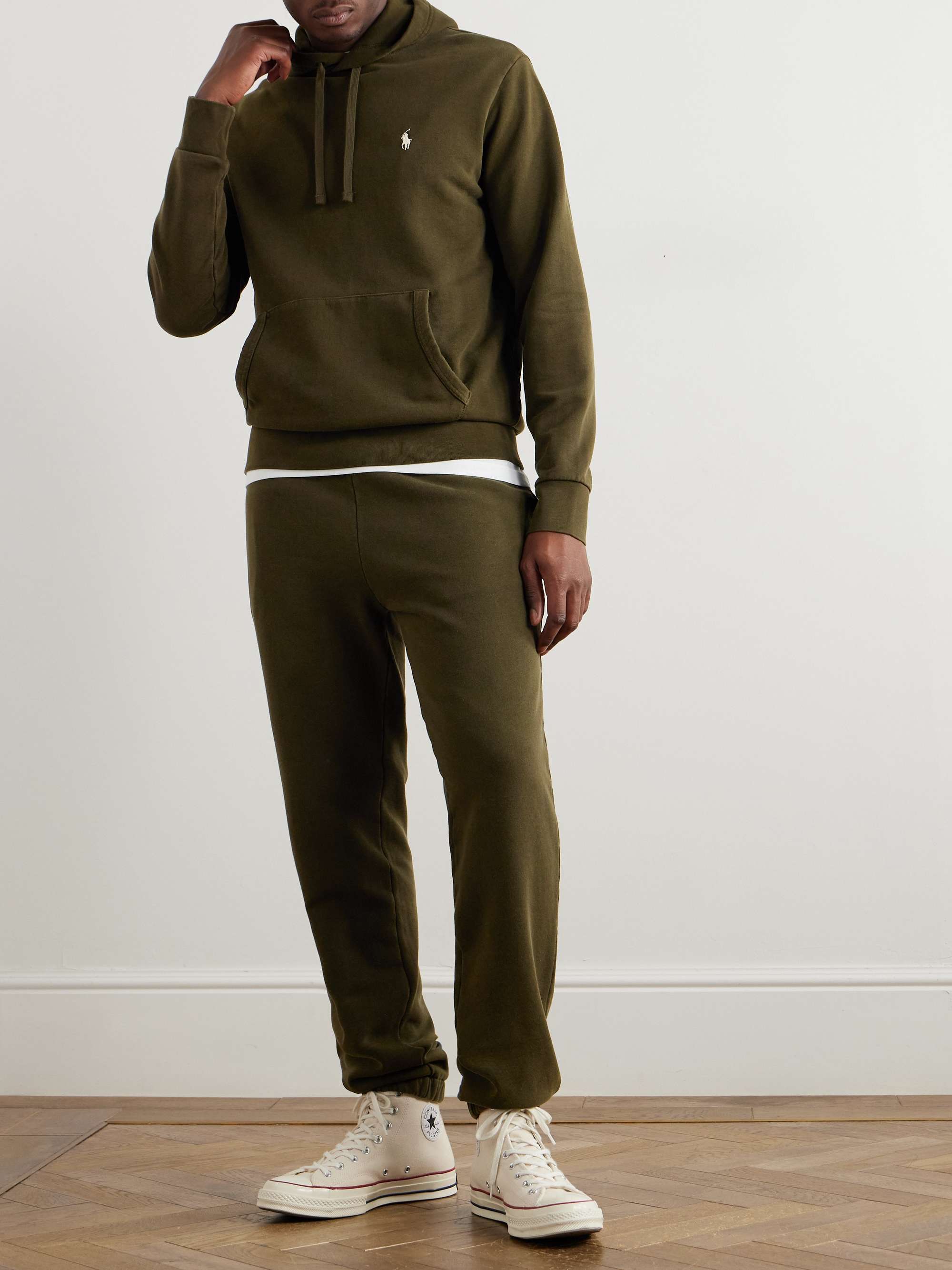 Logo-Embroidered Cotton-Jersey Sweatpants view