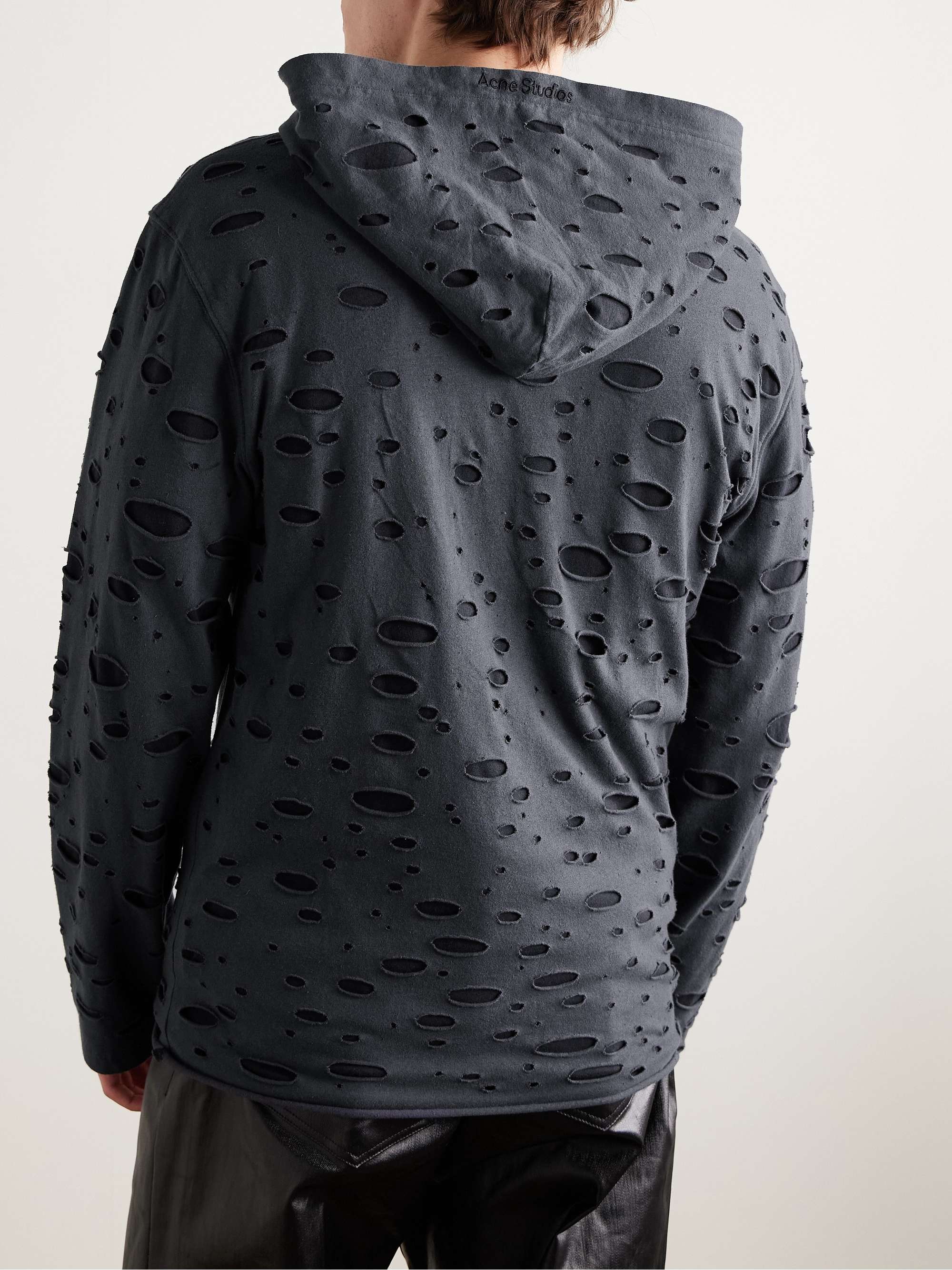 Eipe Distressed Cotton-Jersey Hoodie view