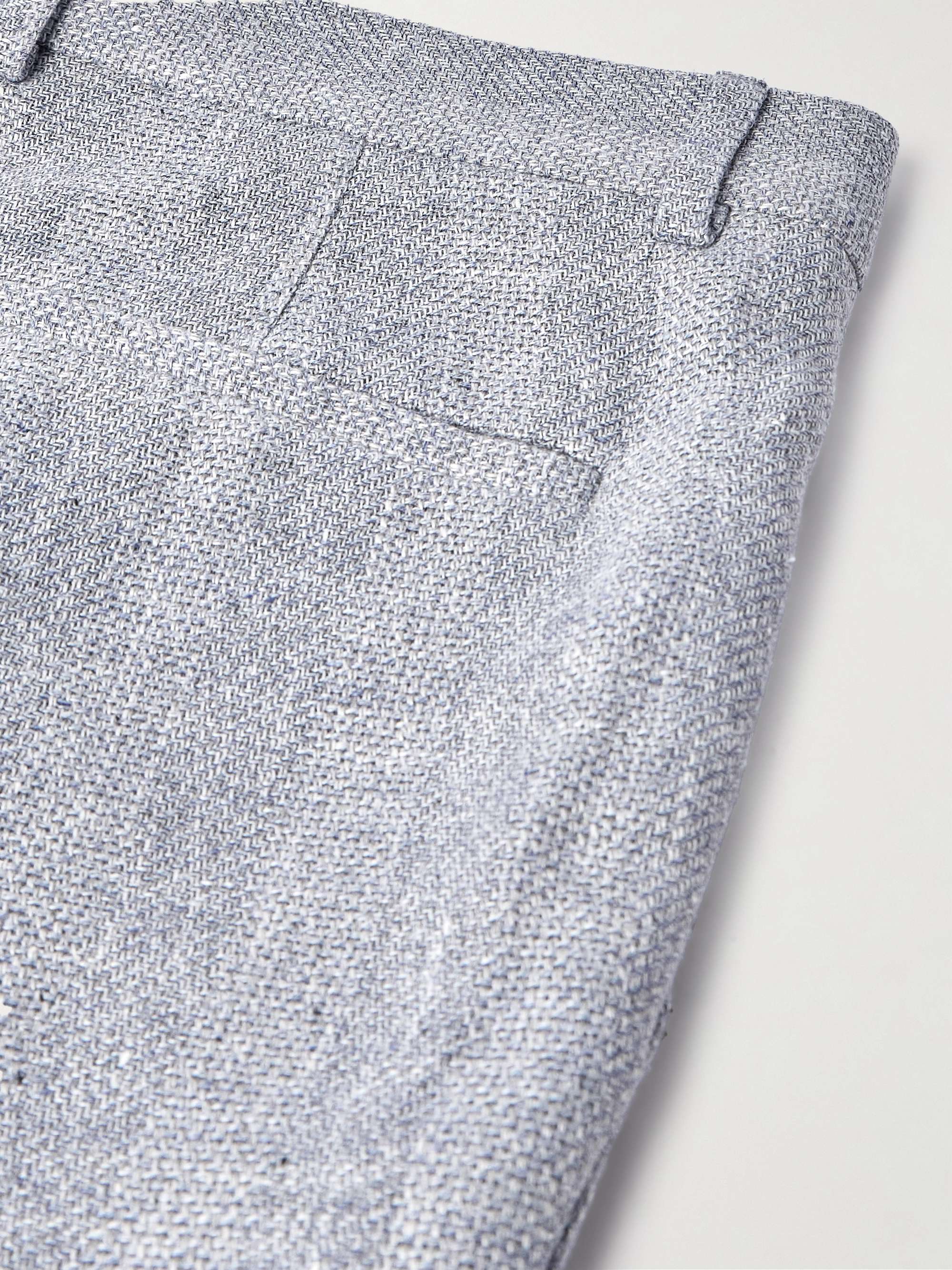 Straight-Leg Pleated Woven Suit Trousers view