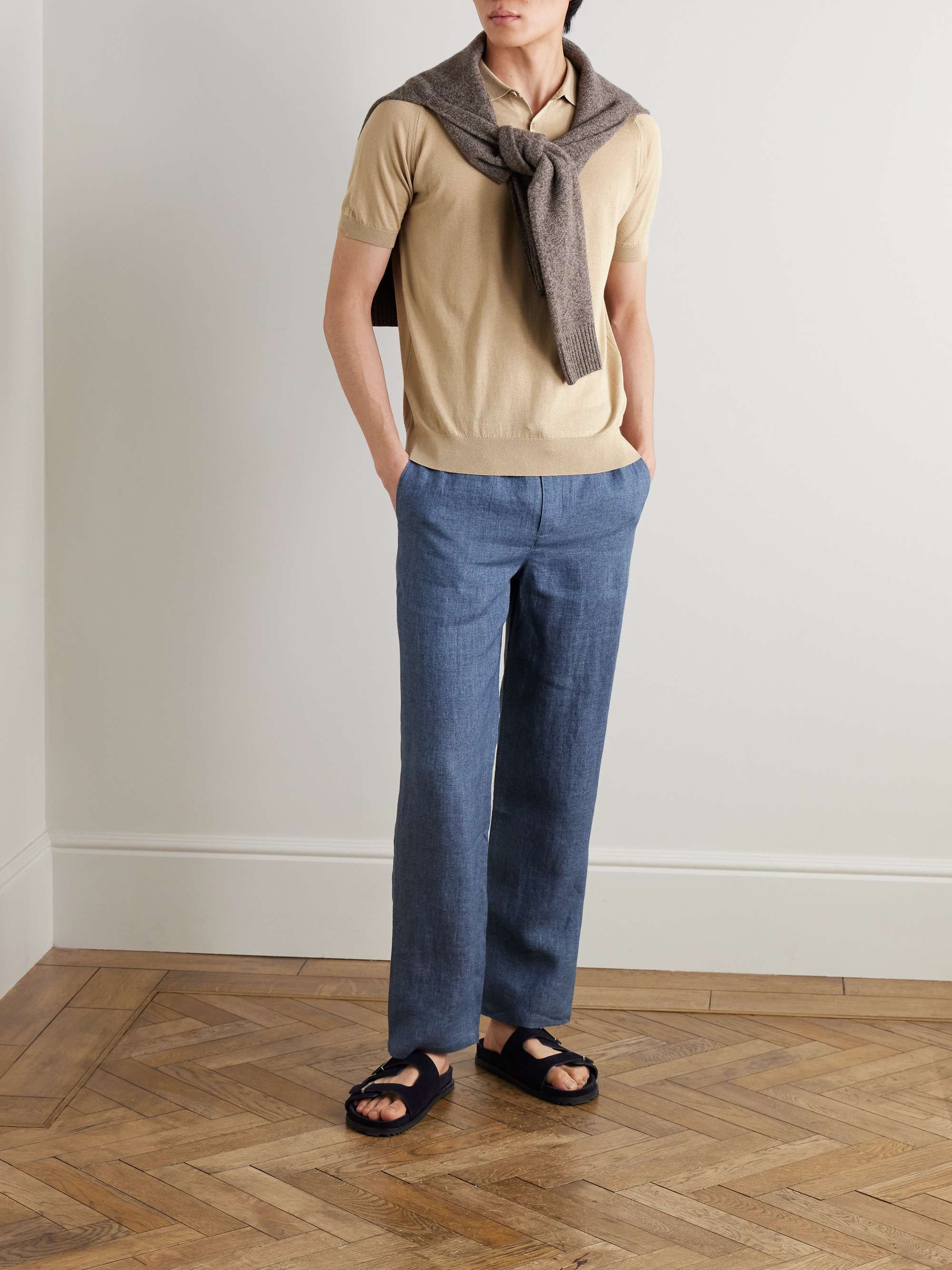 Elias Sea Island Cotton and Cashmere-Blend Polo Shirt view