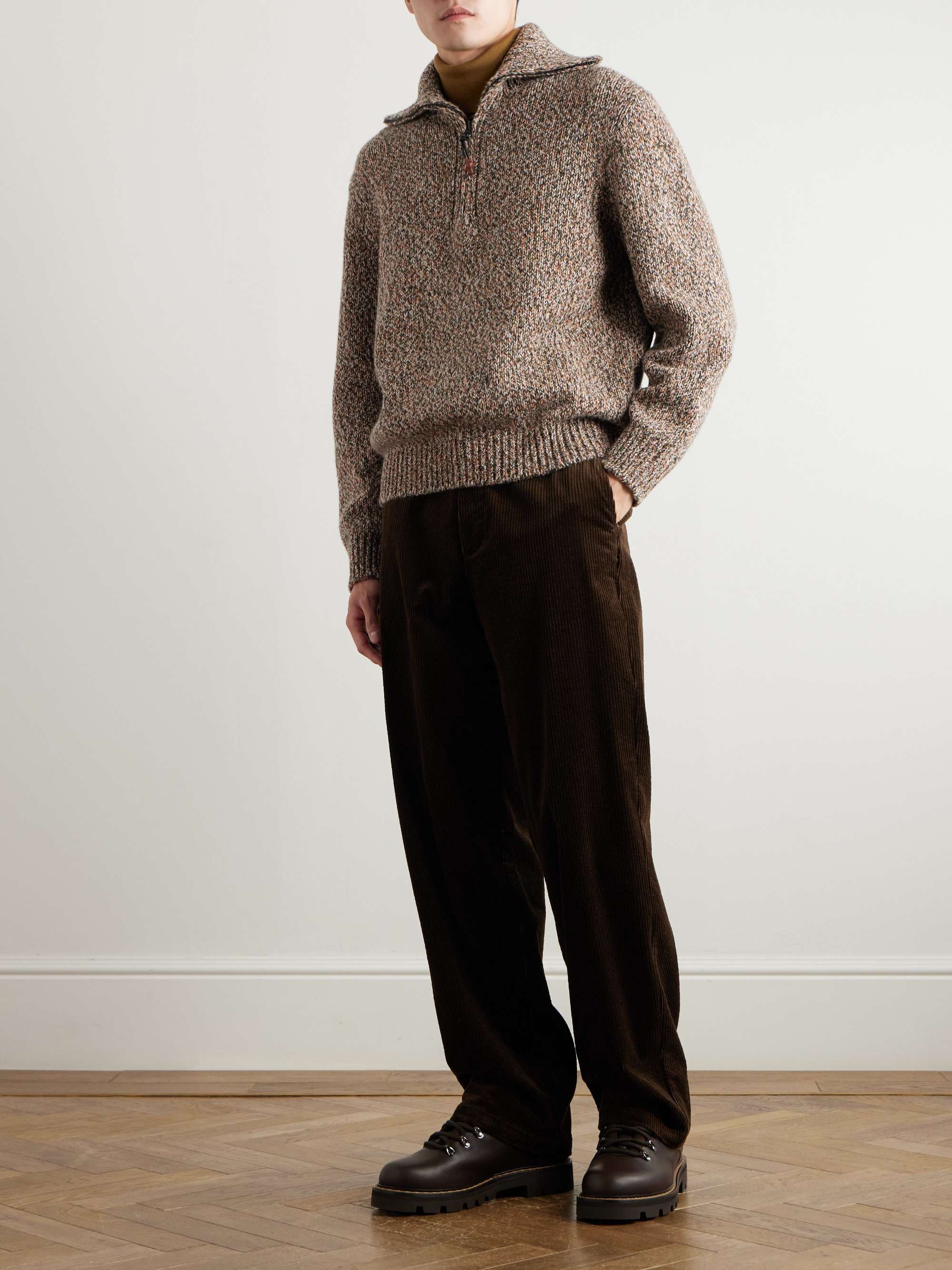 Cashmere Half-Zip Rollneck Sweater view