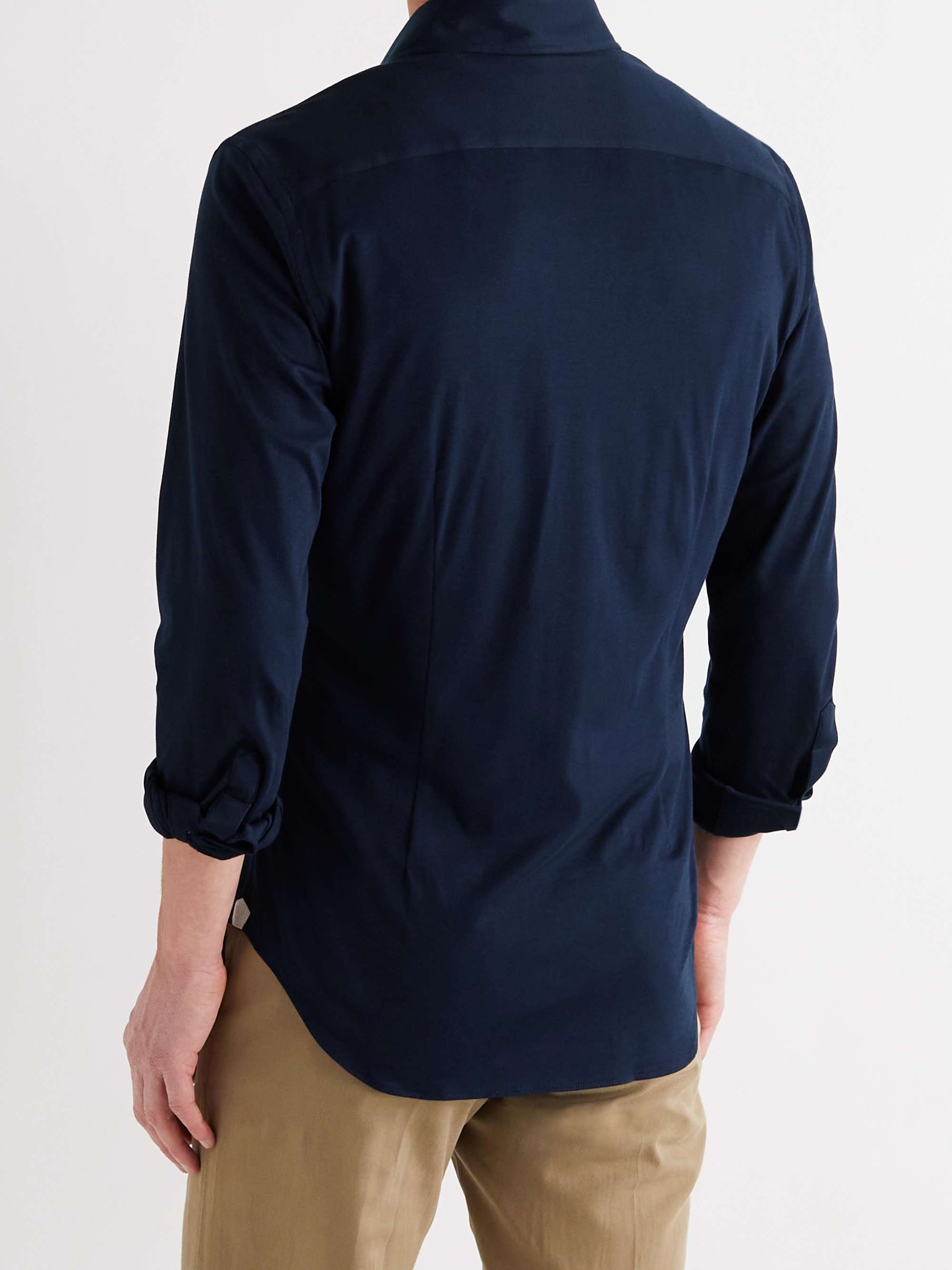 Slim-Fit Cotton-Jersey Shirt view