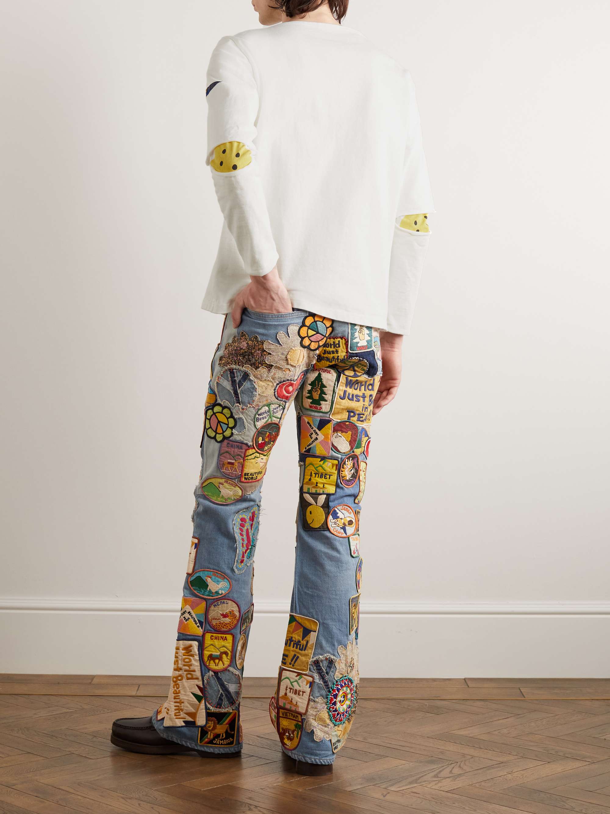 Logo-Appliquéd Cut-Out Printed Cotton-Jersey T-Shirt view
