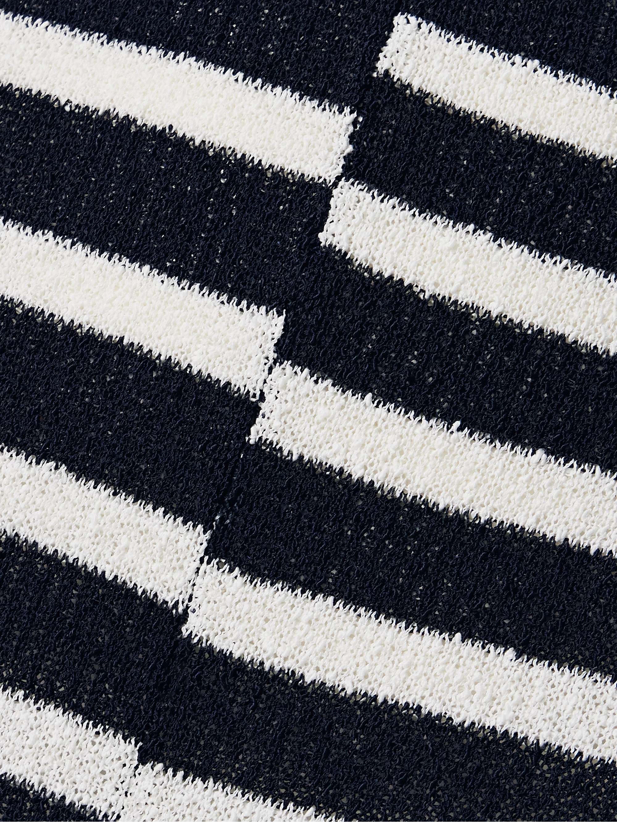 Yves asymmetric fringed striped knitted maxi skirt view