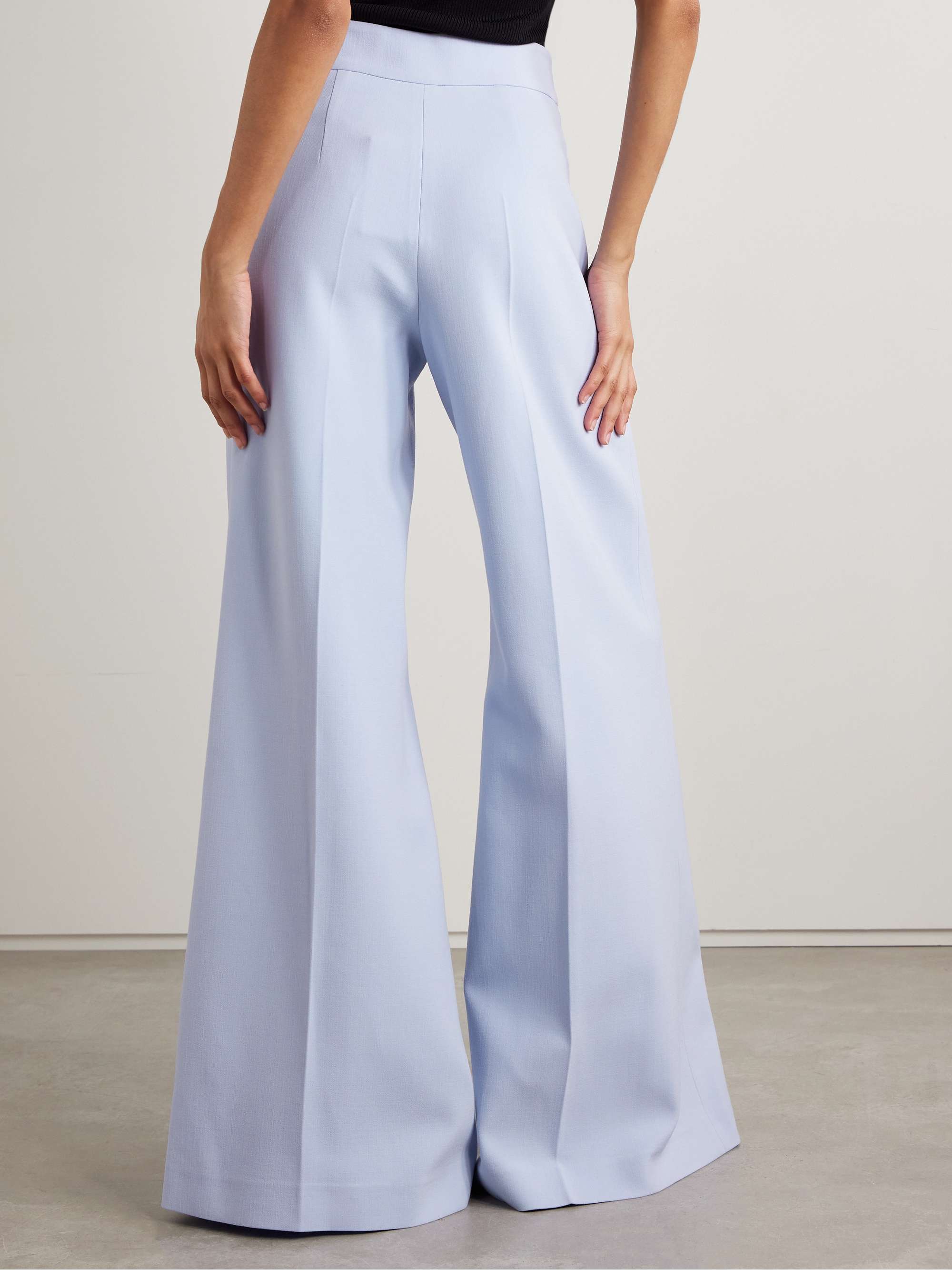 Wool-blend crepe wide-leg pants view