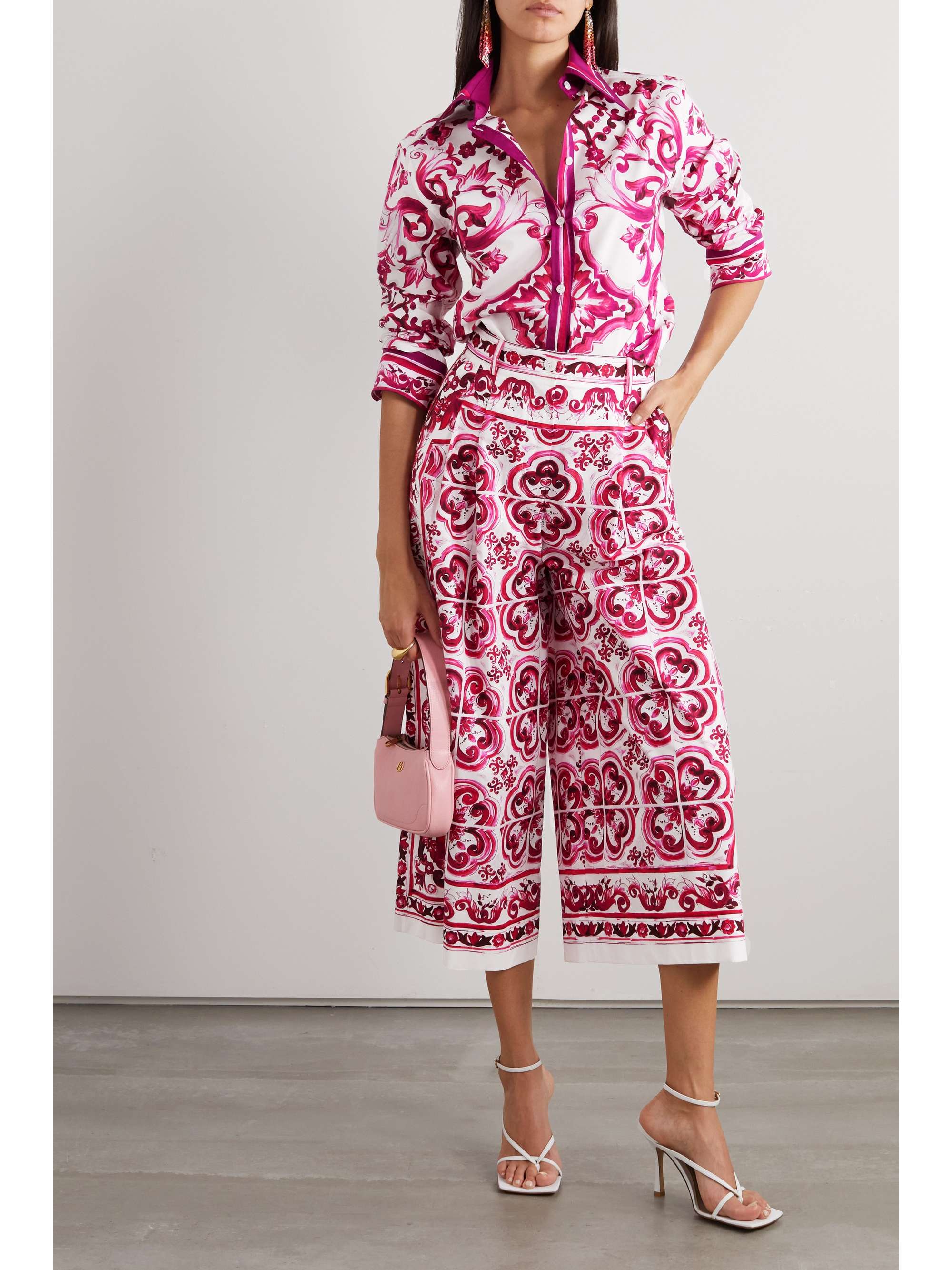 Maiolica printed cotton-poplin culottes view