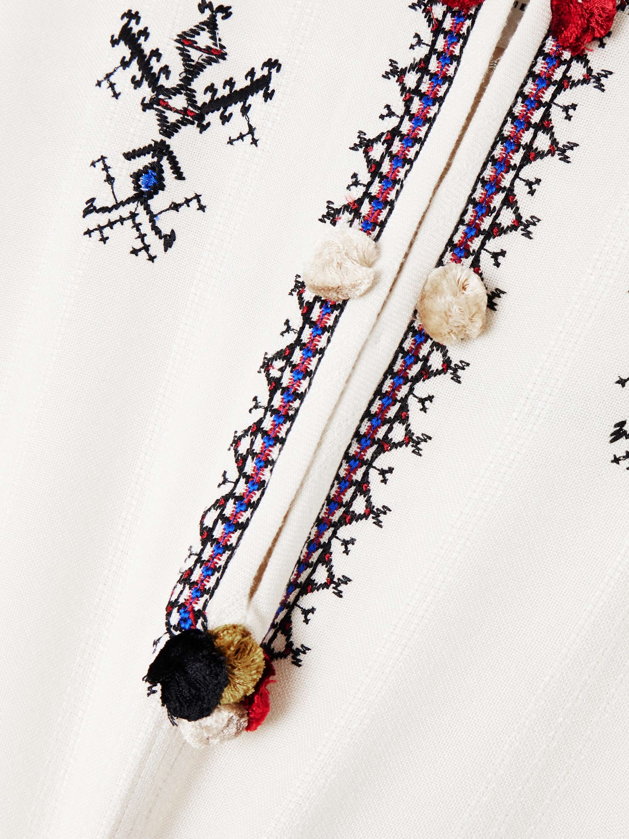 Kameya hooded frayed embroidered woven blouse view