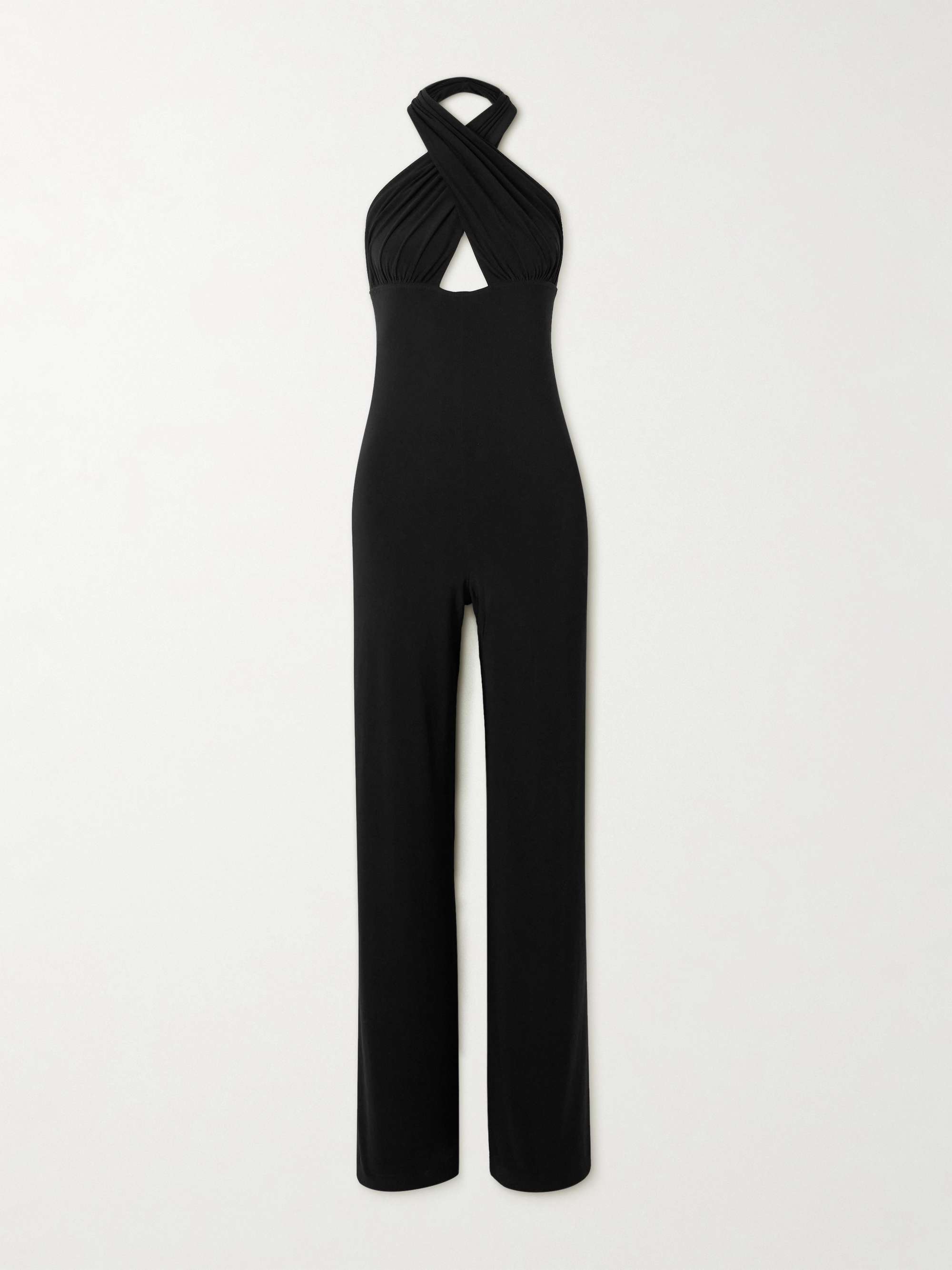 Gathered stretch-jersey halterneck jumpsuit hero visual