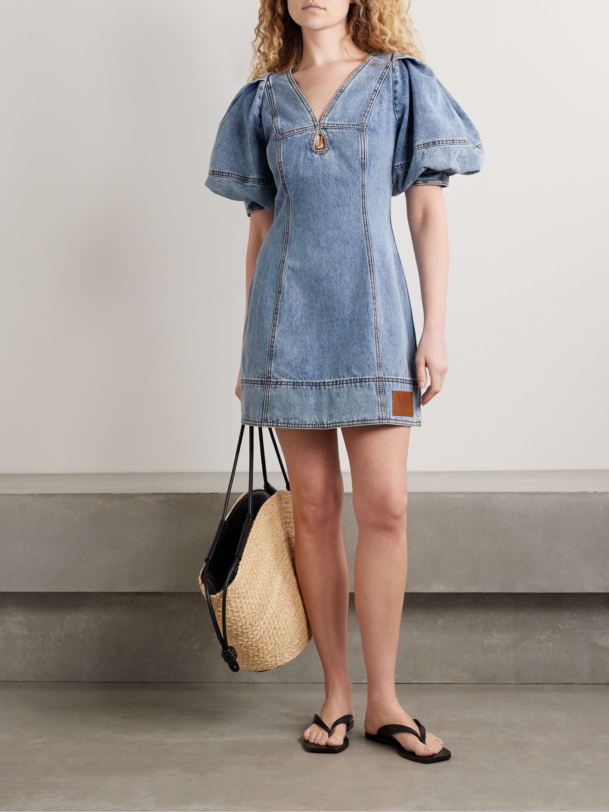 Juno embellished cutout denim mini dress view