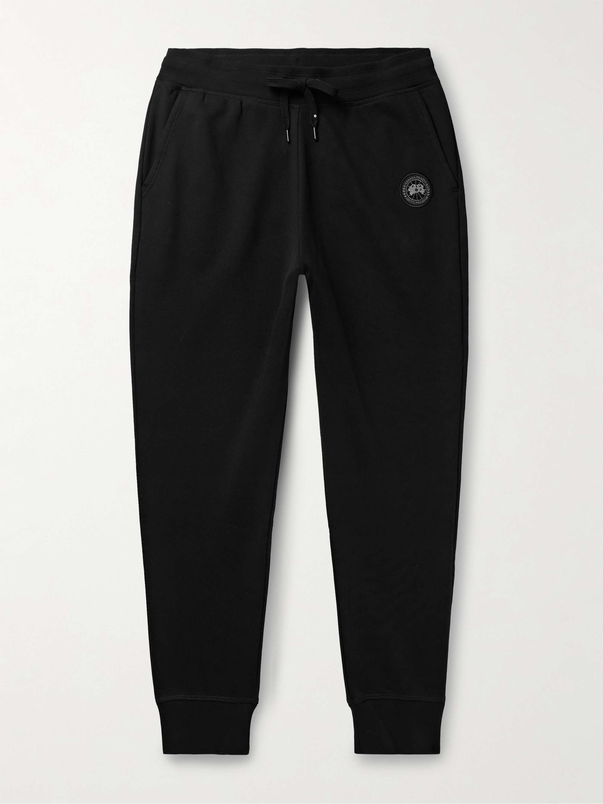 Black Label Huron Tapered Logo-Appliquéd Cotton-Jersey Sweatpants hero visual