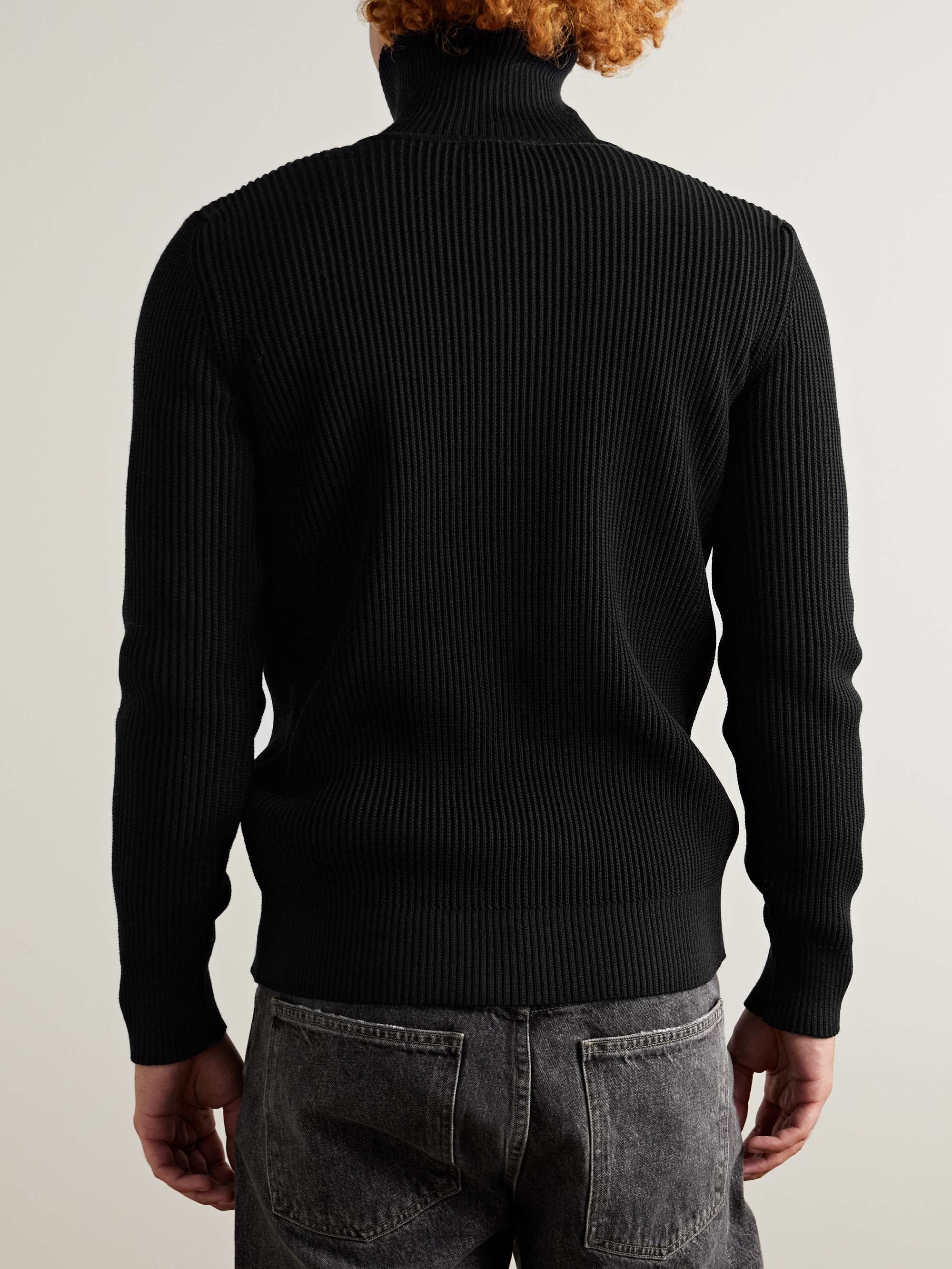 Fender Slim-Fit Ribbed Virgin Wool Zip-Up Cardigan view