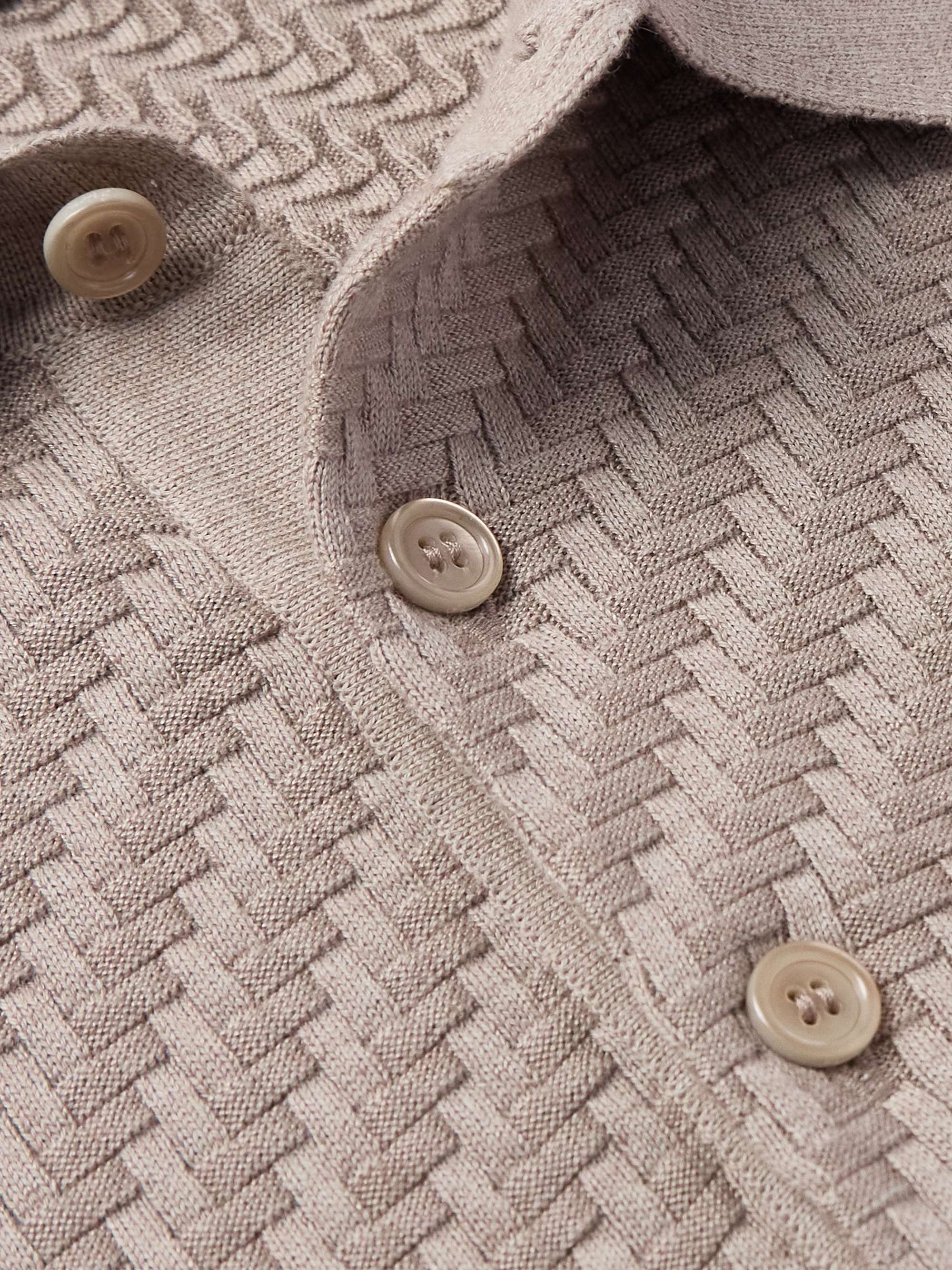Cotton, Silk and Cashmere-Blend Polo Shirt view