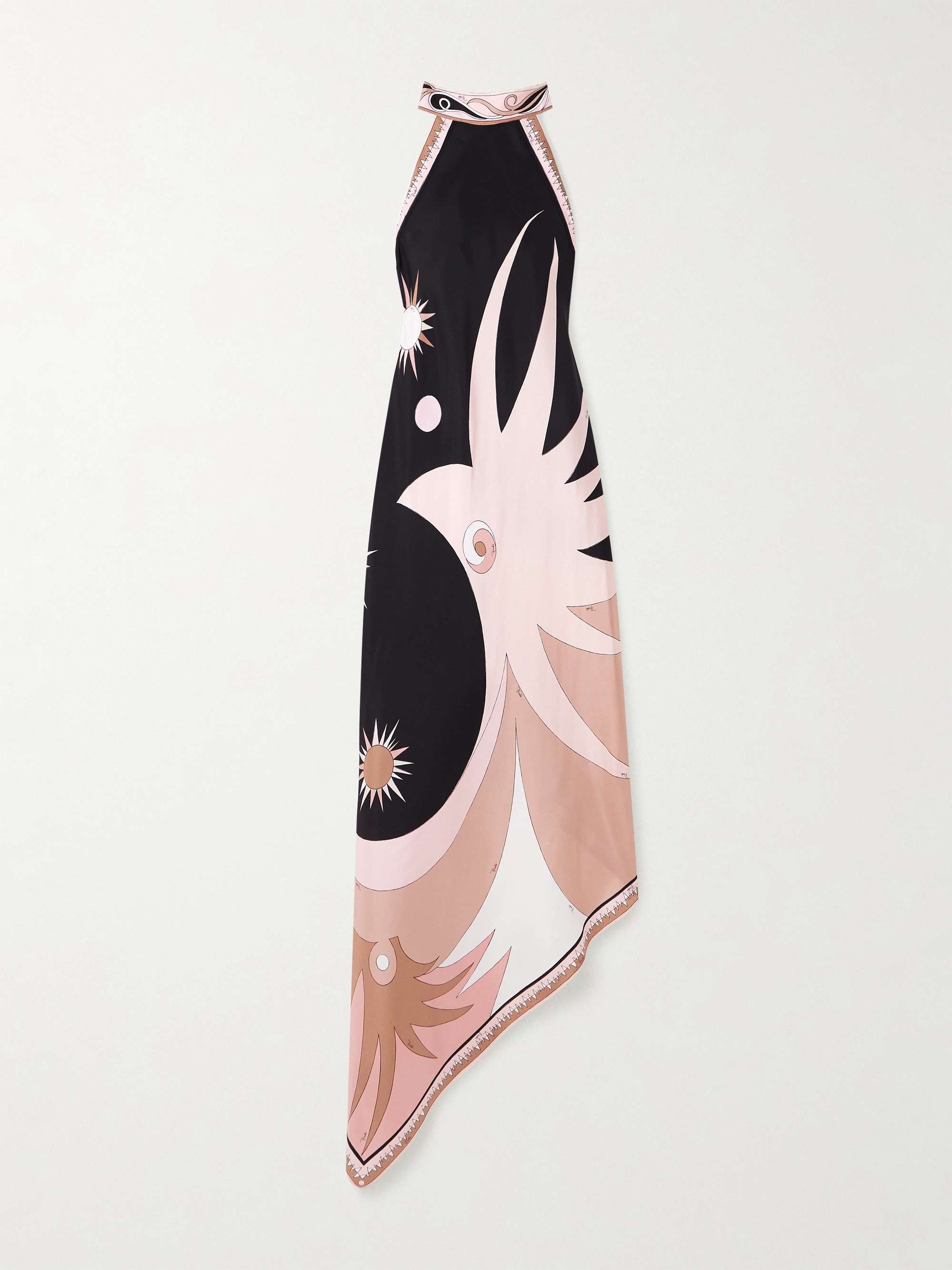 Open-back silk-twill halterneck midi dress hero visual