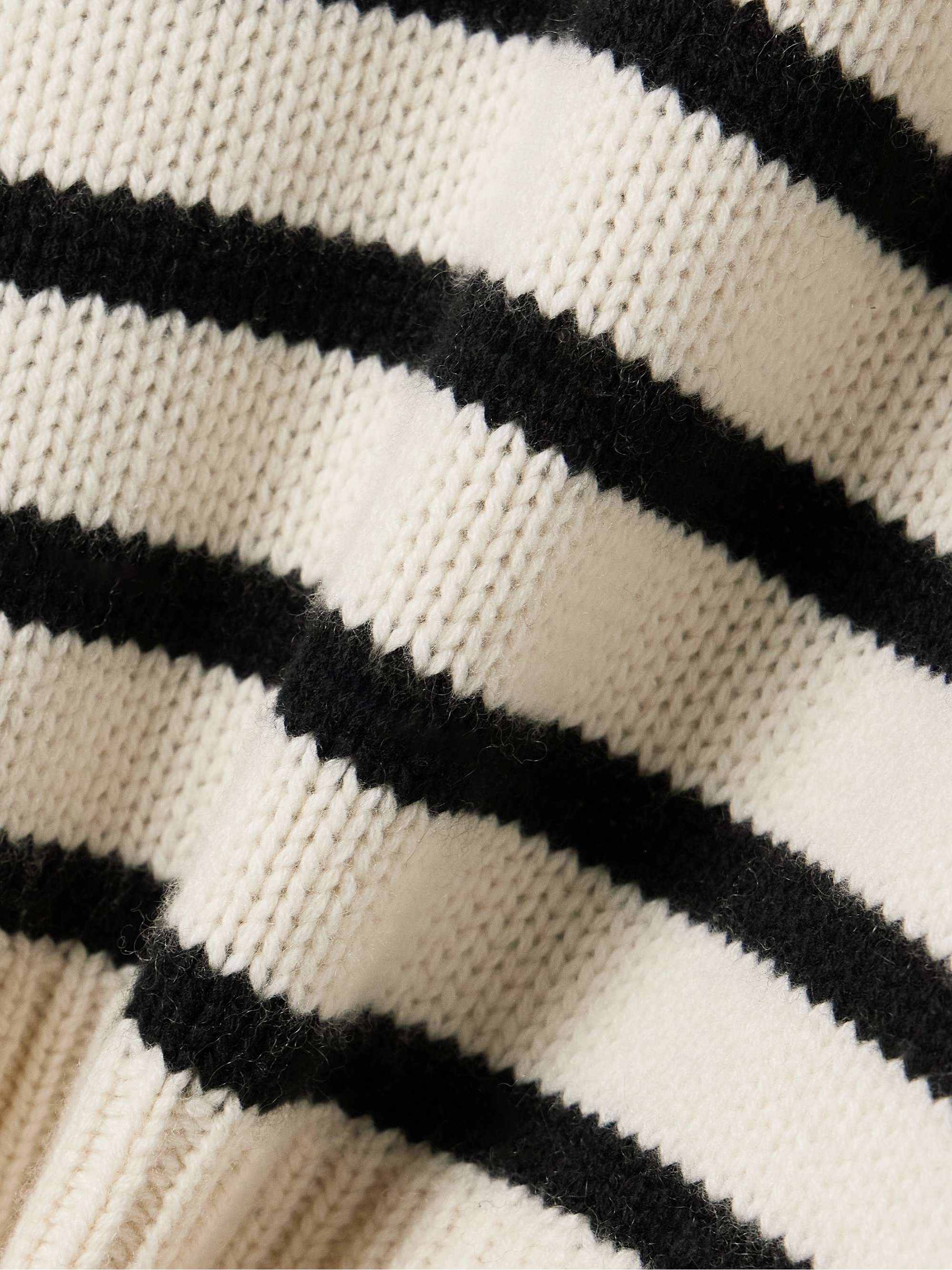 Noemi lace-up striped cashmere hoodie view
