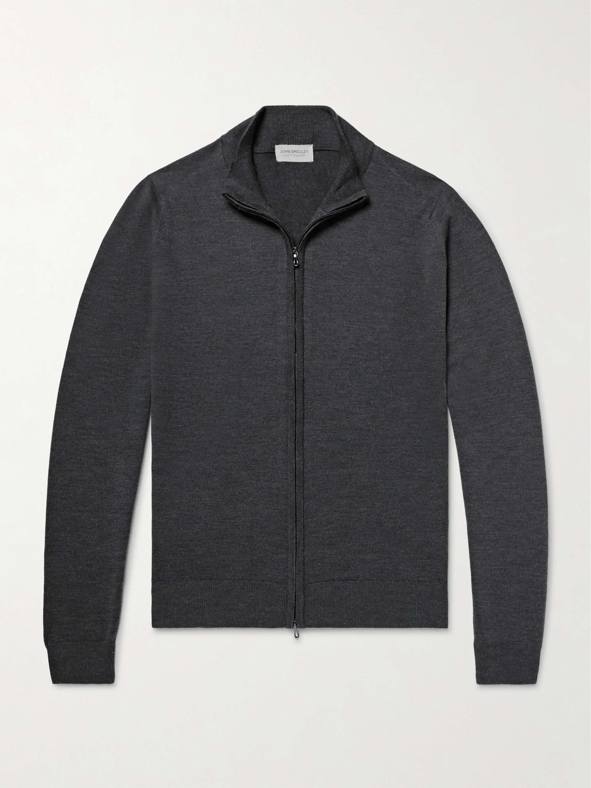 Claygate Merino Wool Zip-Up Cardigan hero visual