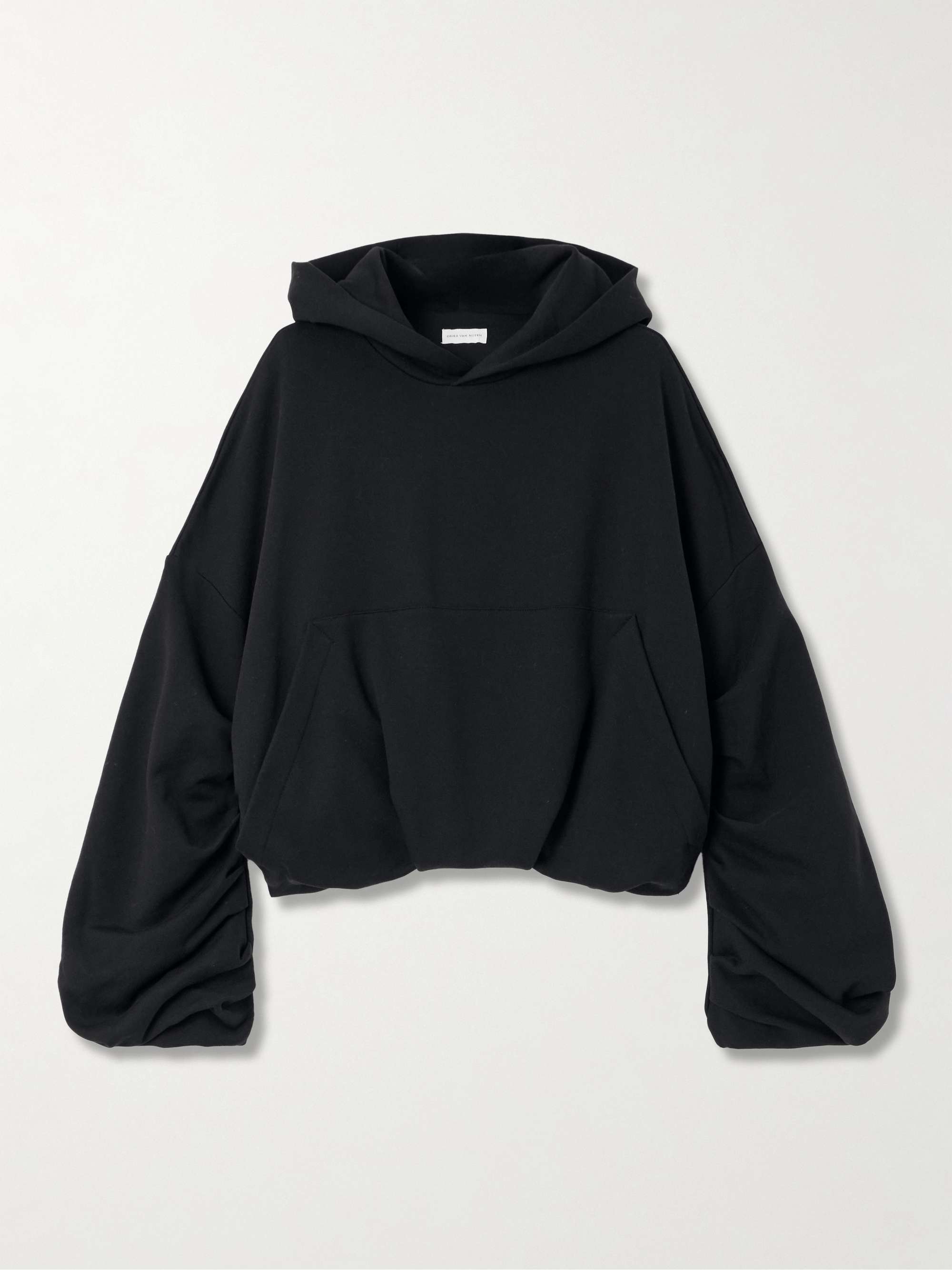 Hannett gathered cotton-jersey hoodie hero visual