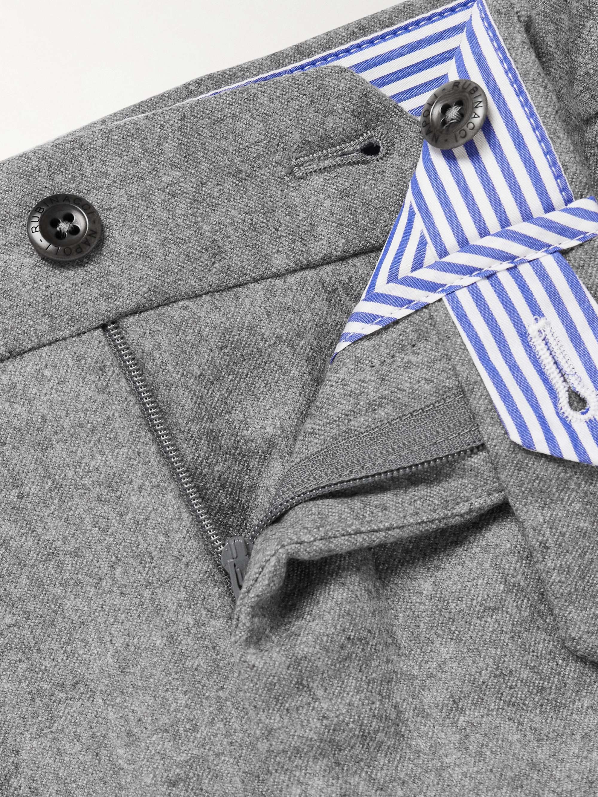 Modluca Straight-Leg Pleated Wool-Flannel Trousers view
