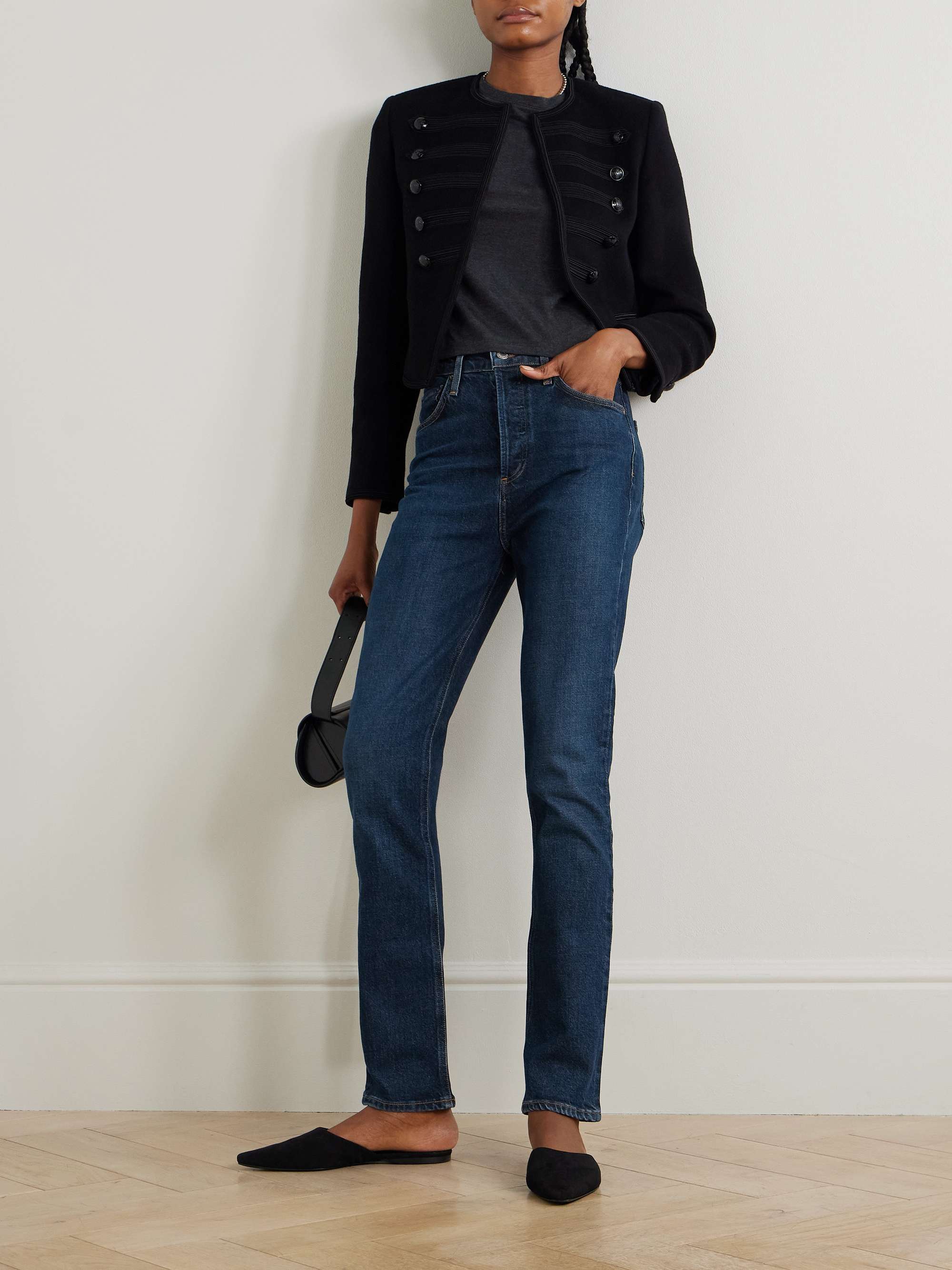 Freya high-rise slim-leg organic jeans view