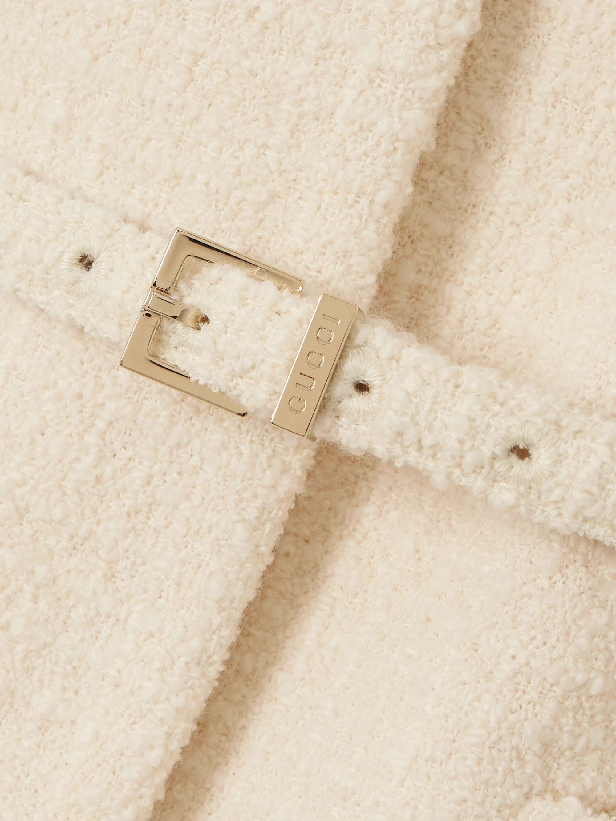 Belted wool-blend bouclé-tweed jacket view