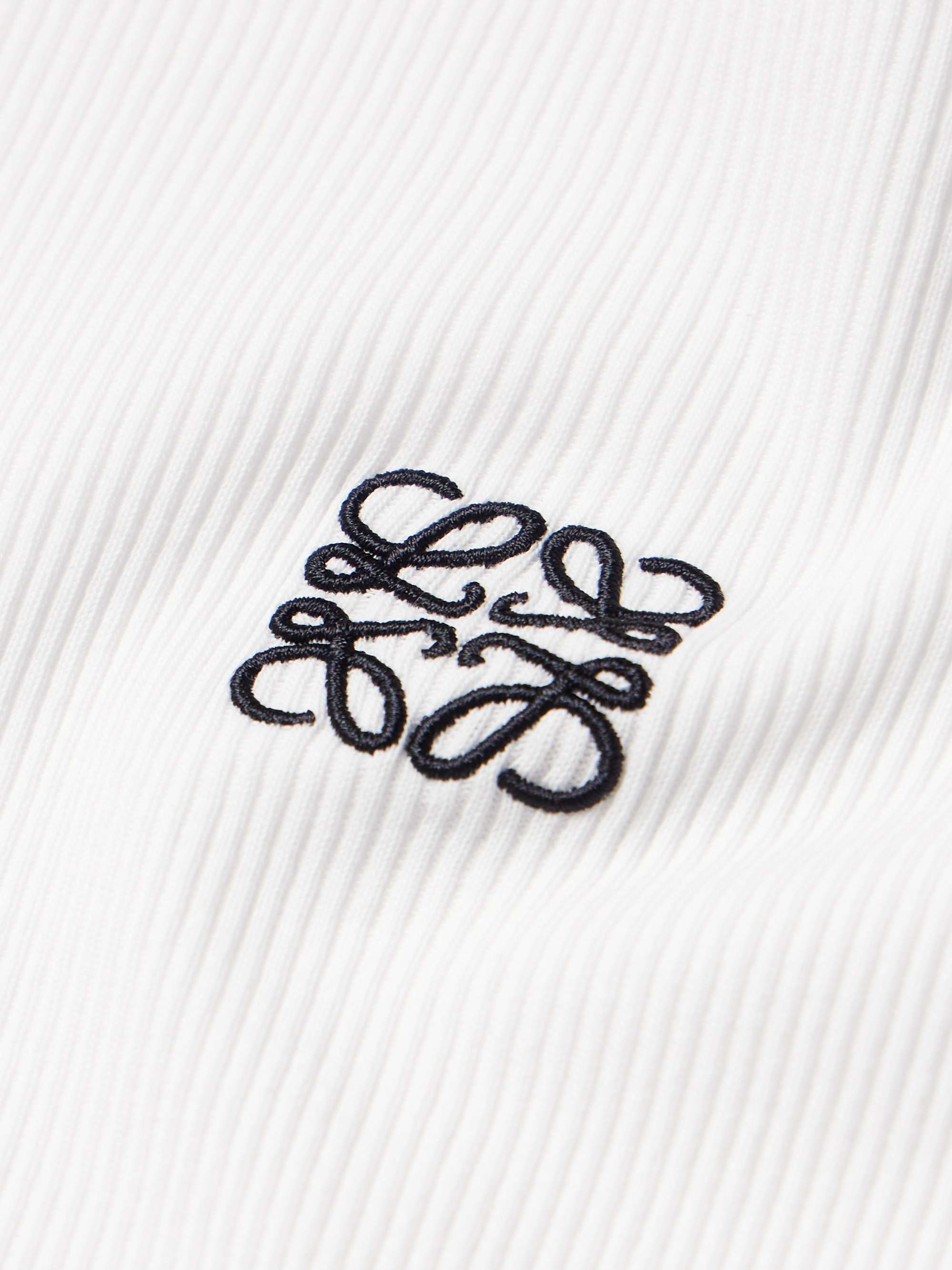 Oversized Logo-Embroidered Ribbed Cotton T-Shirt view