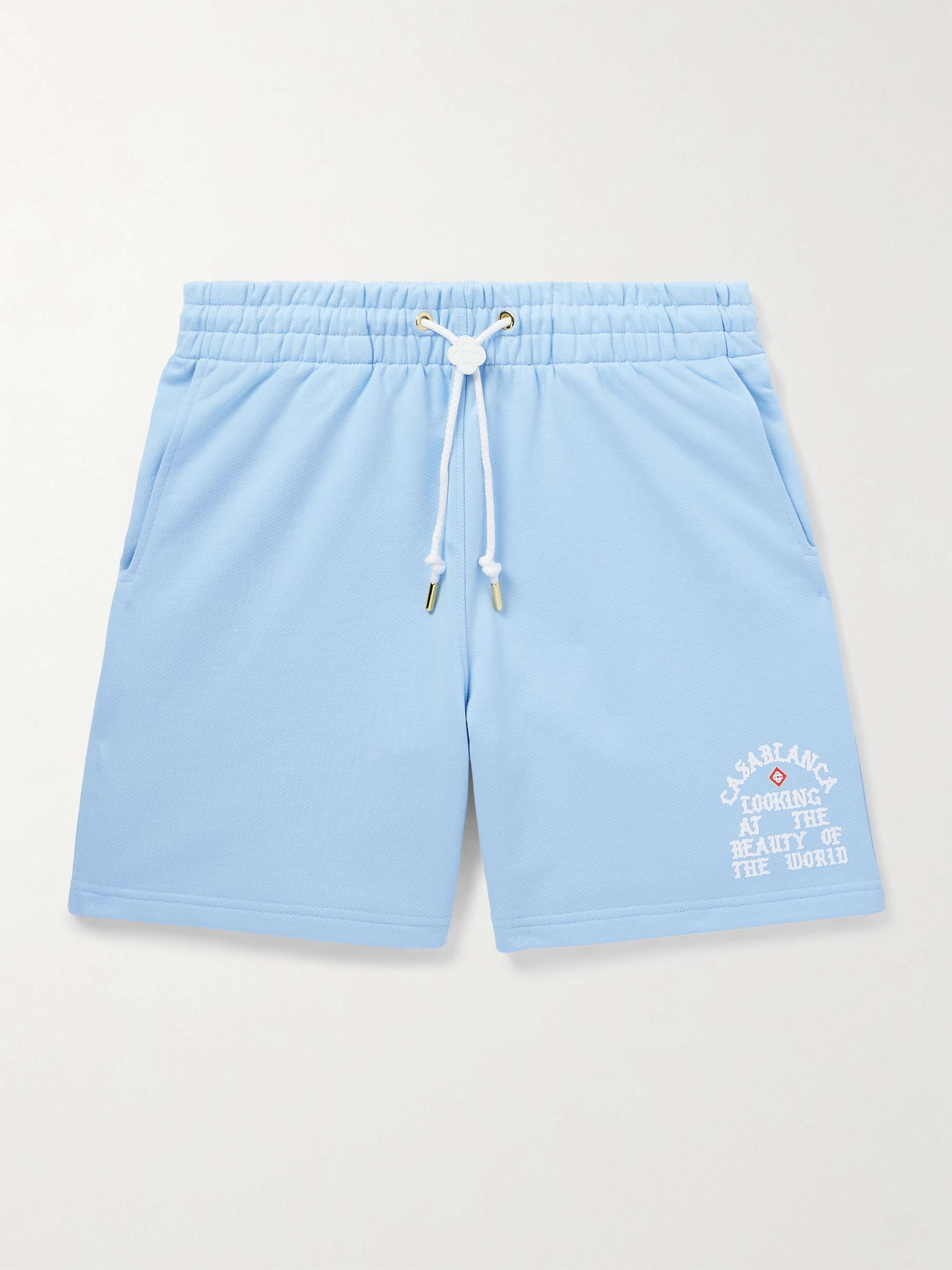 Looking at the Beauty of the World Straight-Leg Organic Cotton-Jersey Drawstring Shorts hero visual
