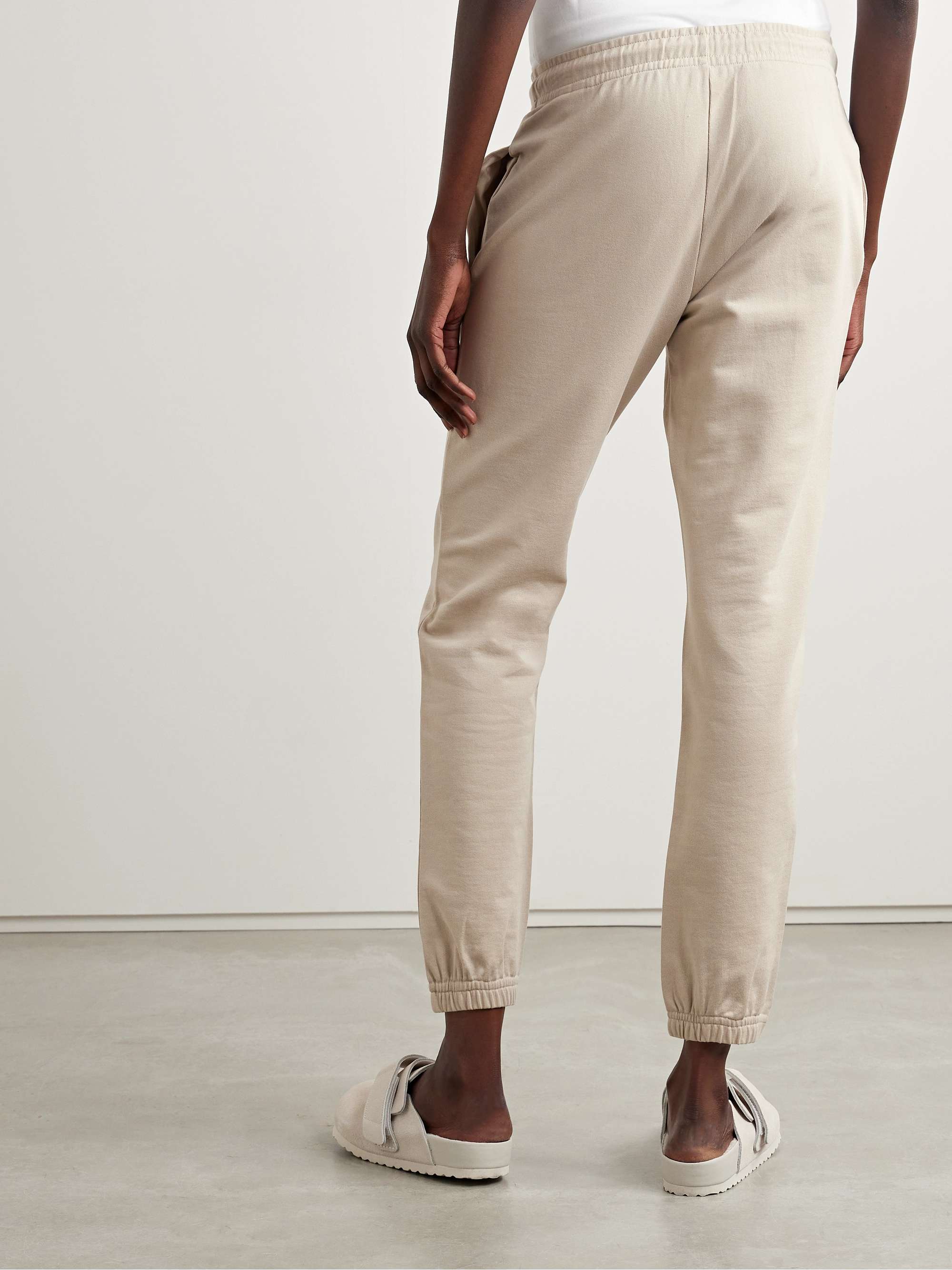 Appliquéd cotton-jersey tapered track pants view