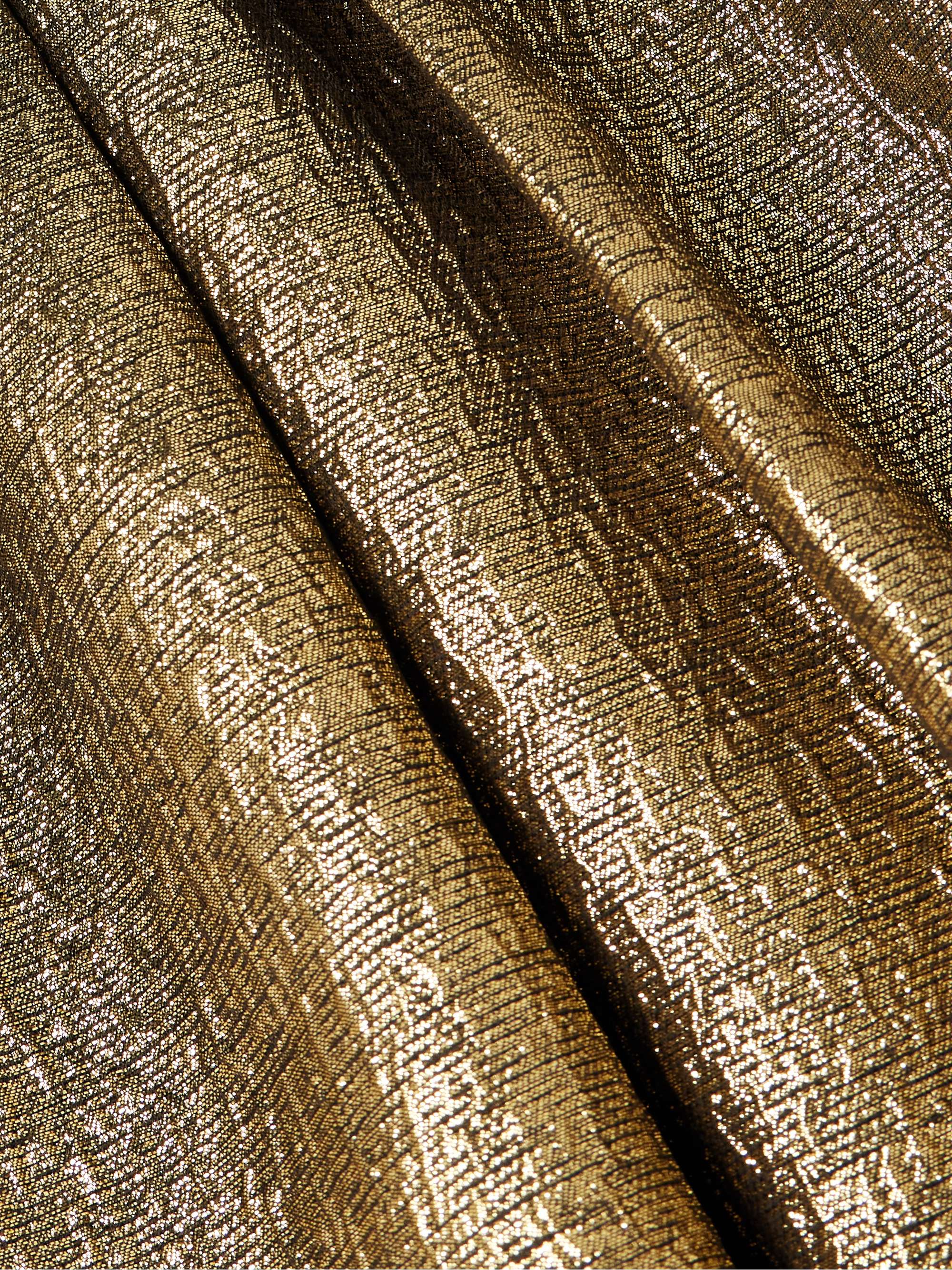 Bow-detailed strapless metallic cloqué mini dress view