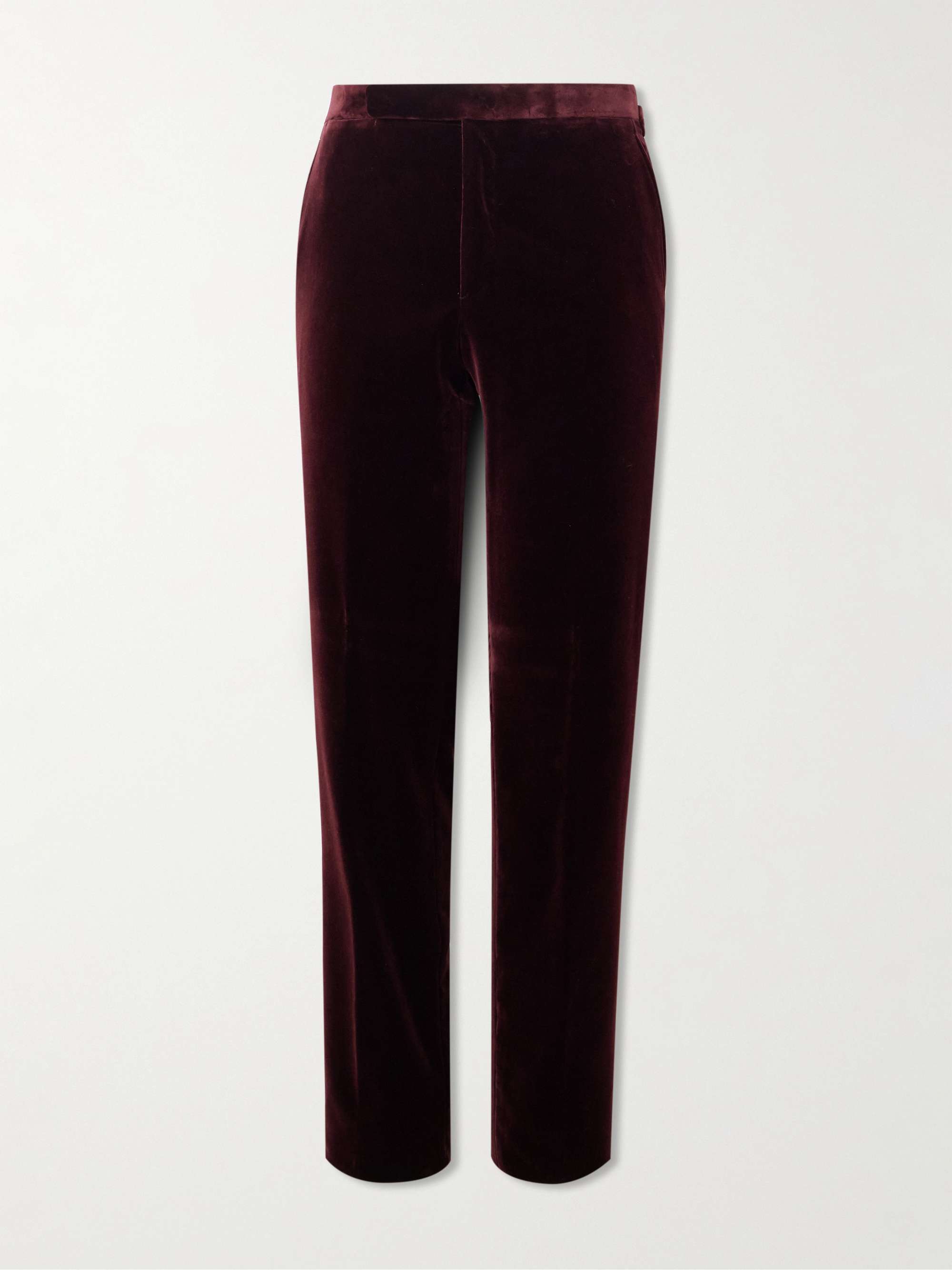 Gregory Straight-Leg Cotton-Velvet Tuxedo Trousers hero visual