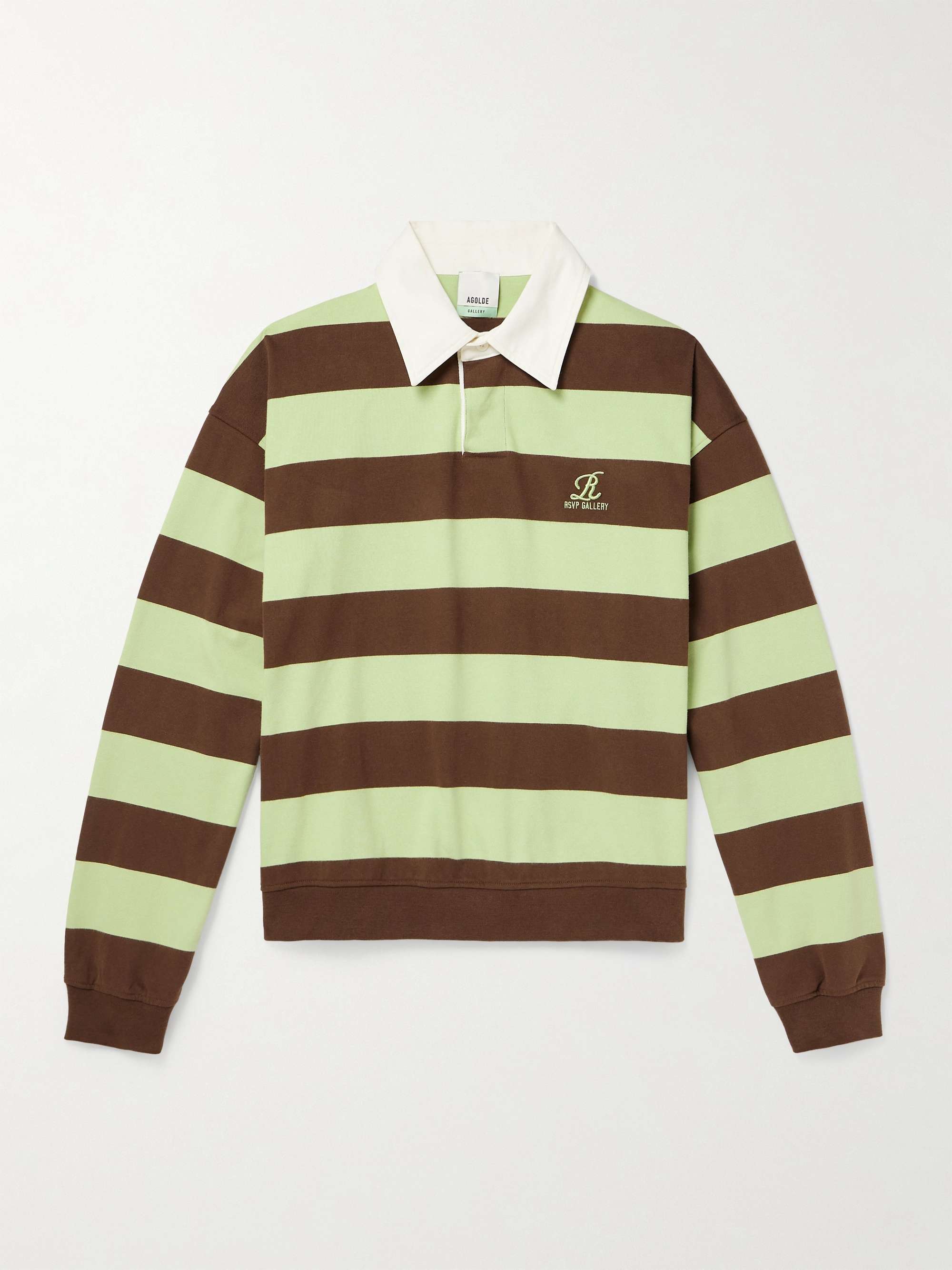 + RSVP GALLERY Logo-Embroidered Striped Cotton Rugby Shirt hero visual
