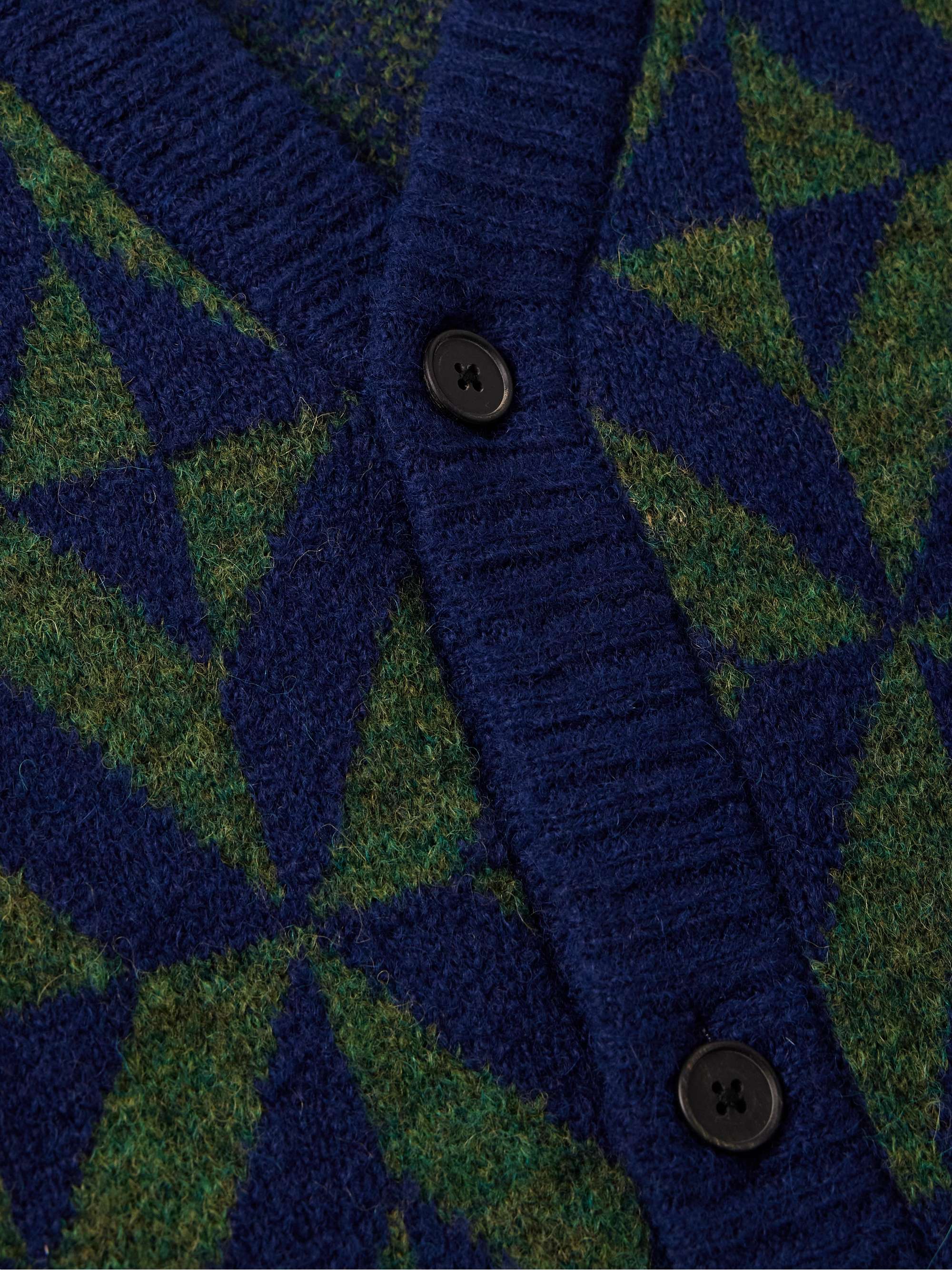 Jacquard-Knit Alpaca-Blend Cardigan view