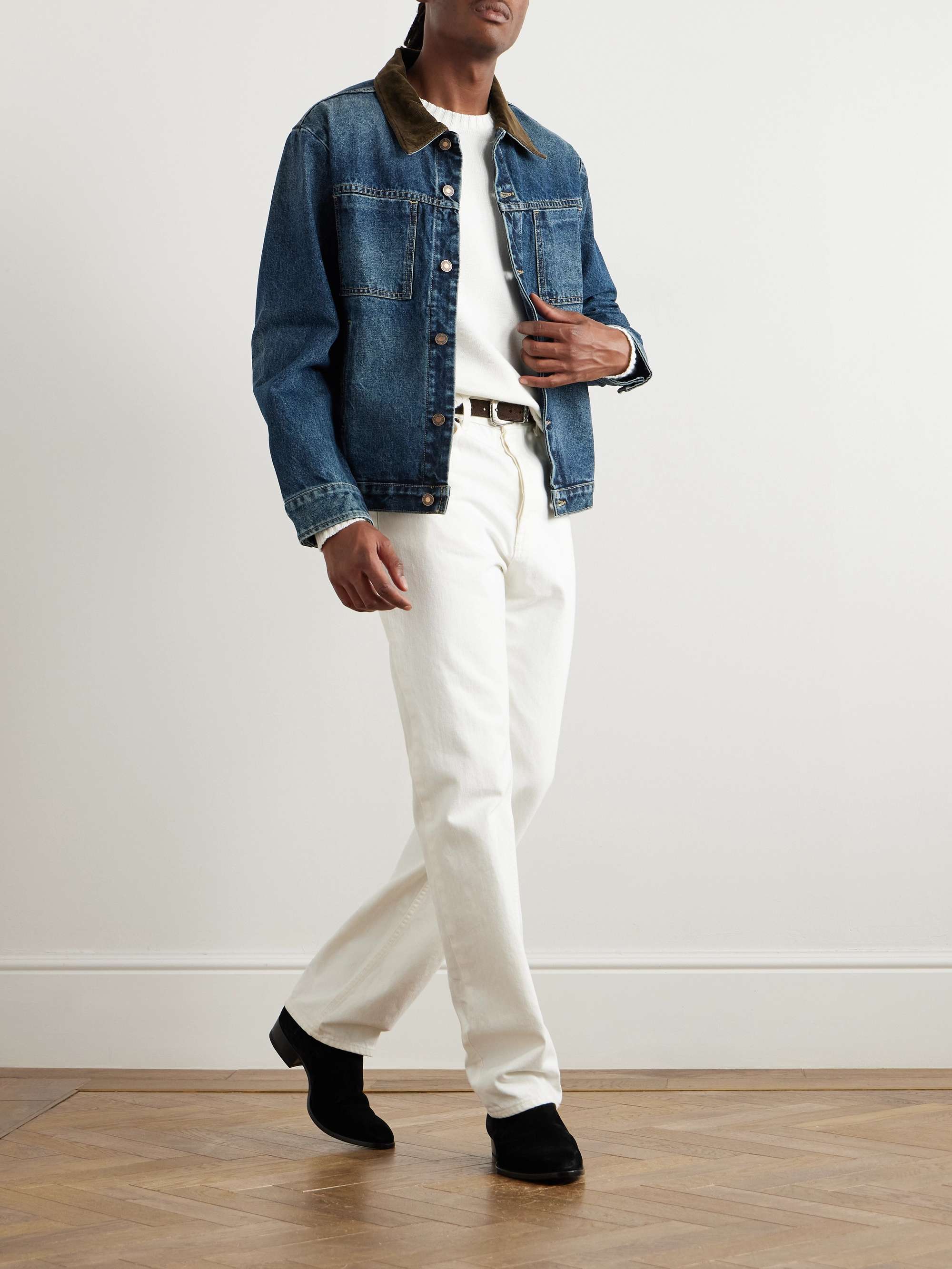 Chester Cotton-Corduroy Trimmed Denim Jacket view