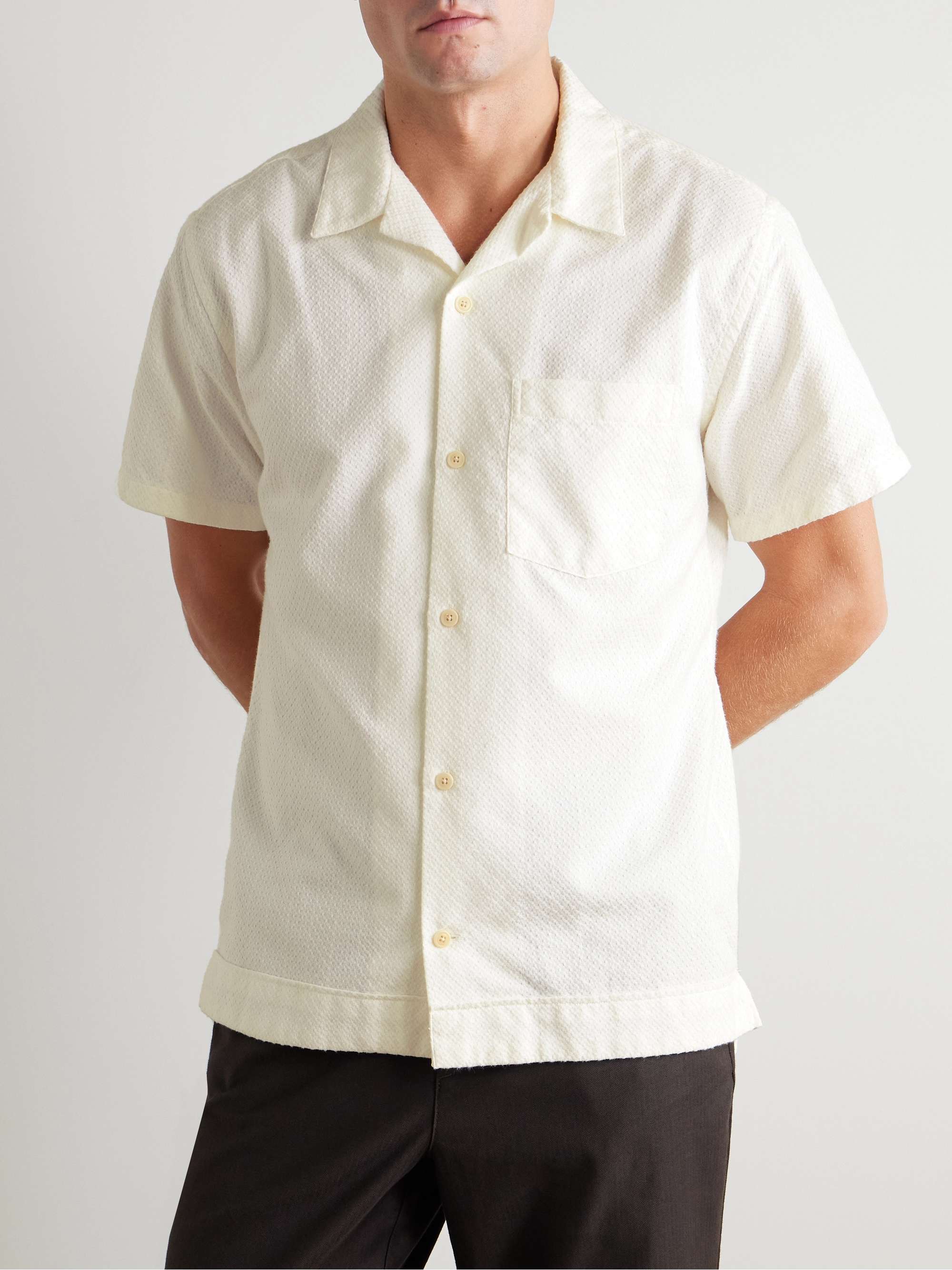 Havana Camp-Collar Embroidered Organic Cotton Shirt view