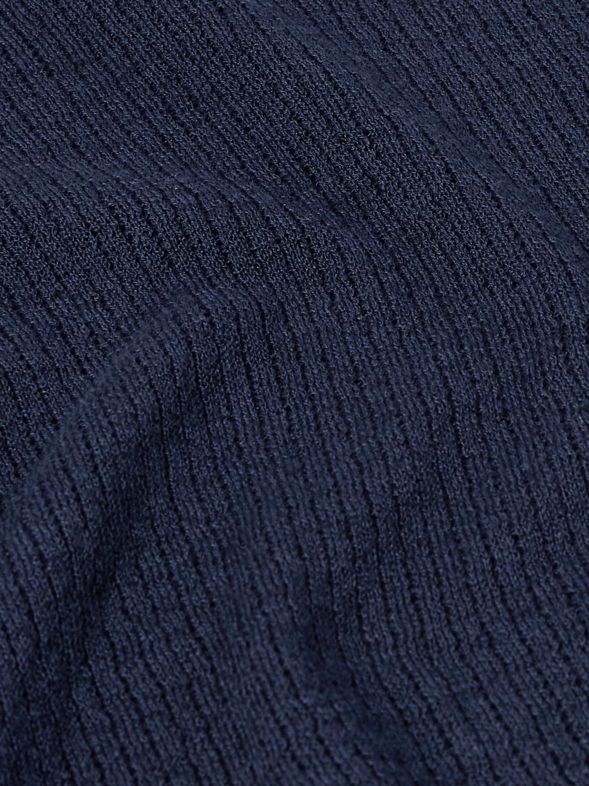 Marco Slim-Fit Ribbed Linen and Cotton-Blend Polo Shirt view