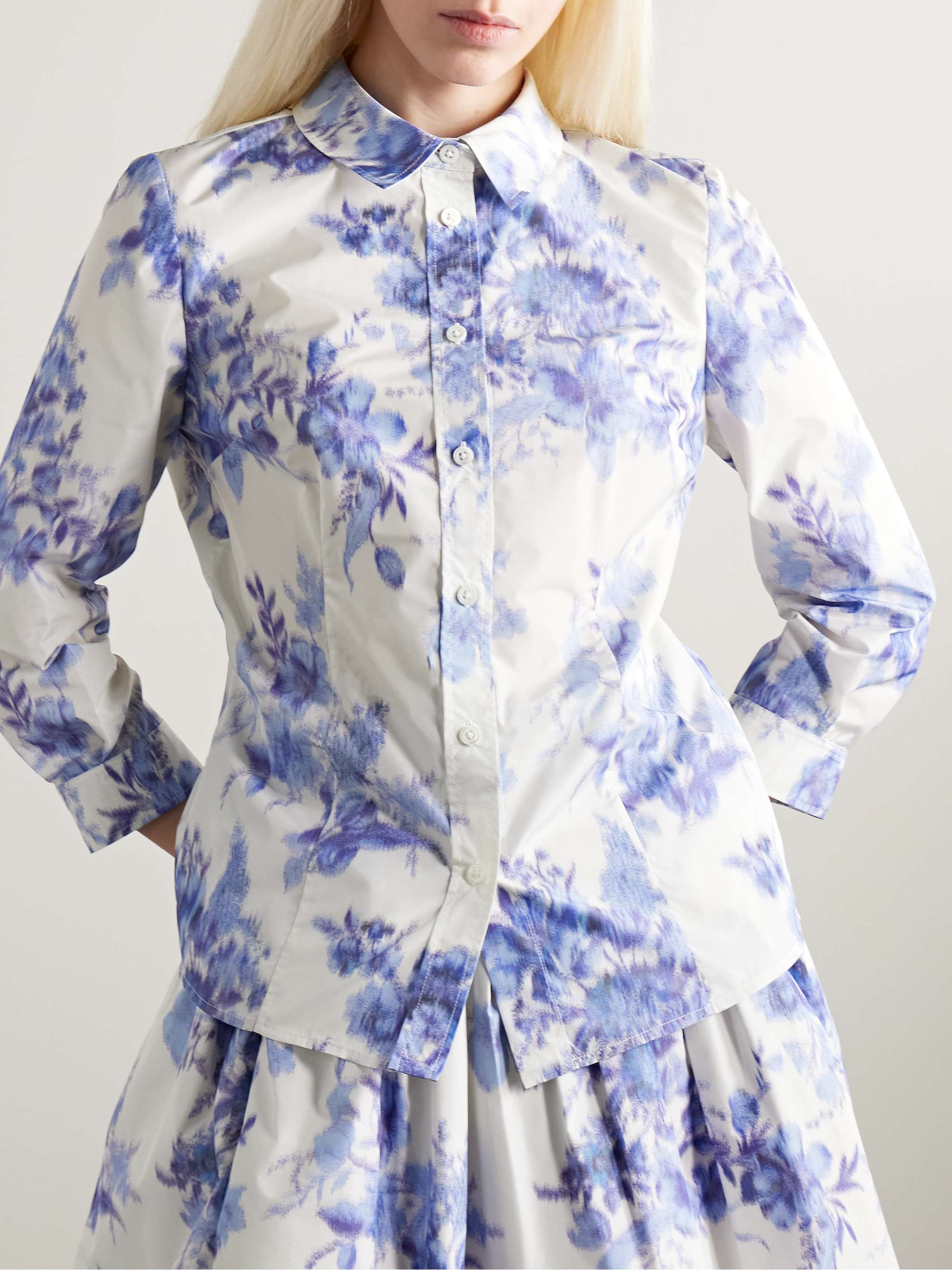 Icon floral-print taffeta shirt view