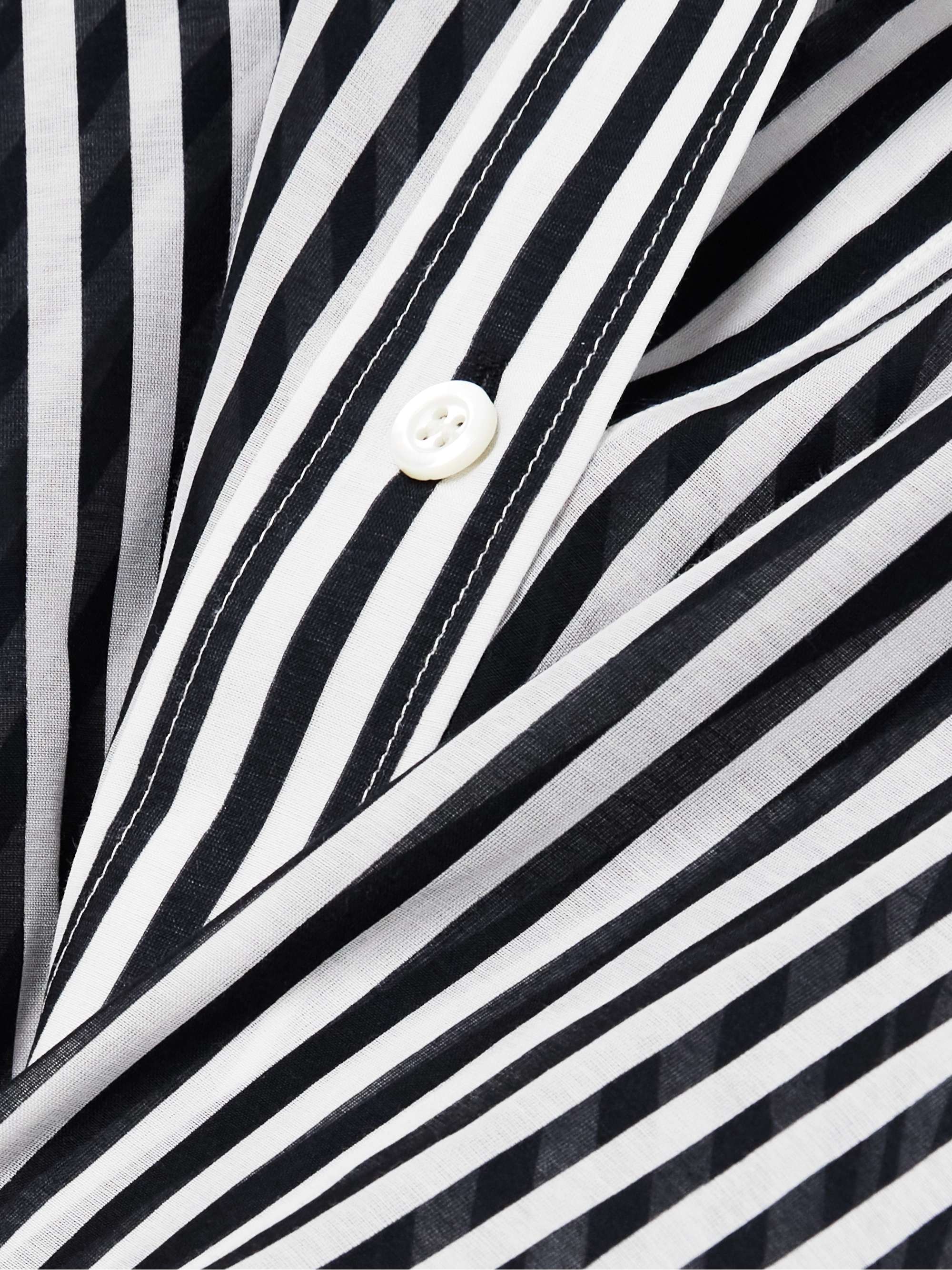 Striped cotton and silk-blend voile shirt view